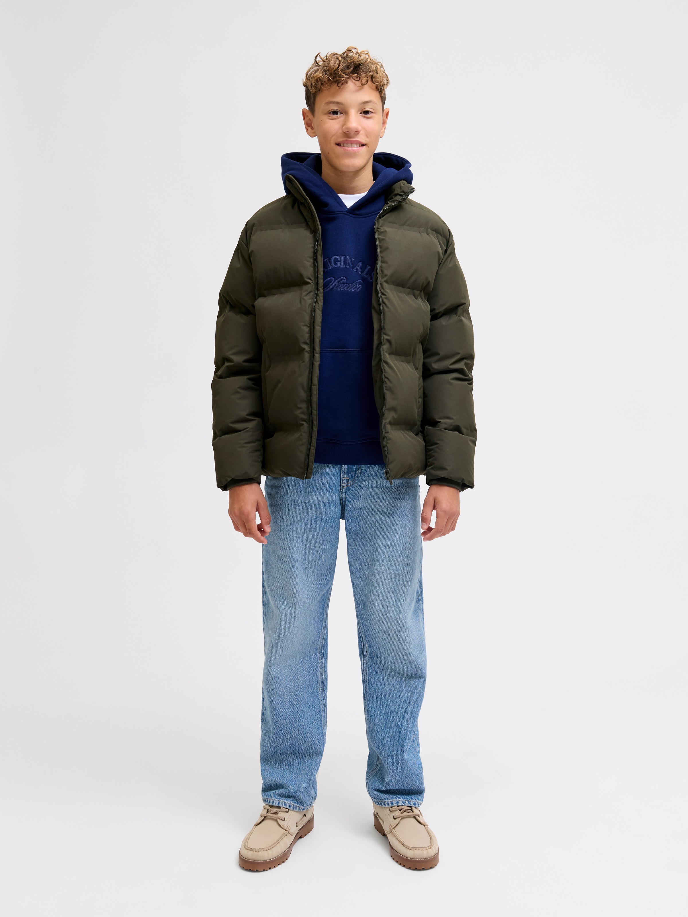 Jack & Jones Junior Kapuzensweatshirt »JORBLEECKER BRANDING SWEAT HOOD BF JNR«
