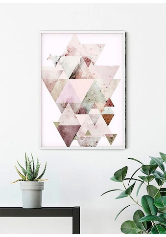 Poster »Triangles Red«, Formen-Kunst, (1 St.)