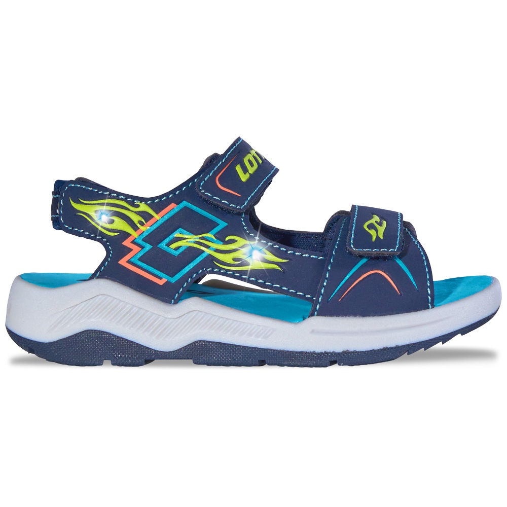 LOTTO M ädchen Sandale, Gr. 34navy, aqua, Synthetik, mehrfarbig, Schuhe, - mit leuchtenden LEDs im Obermaterial