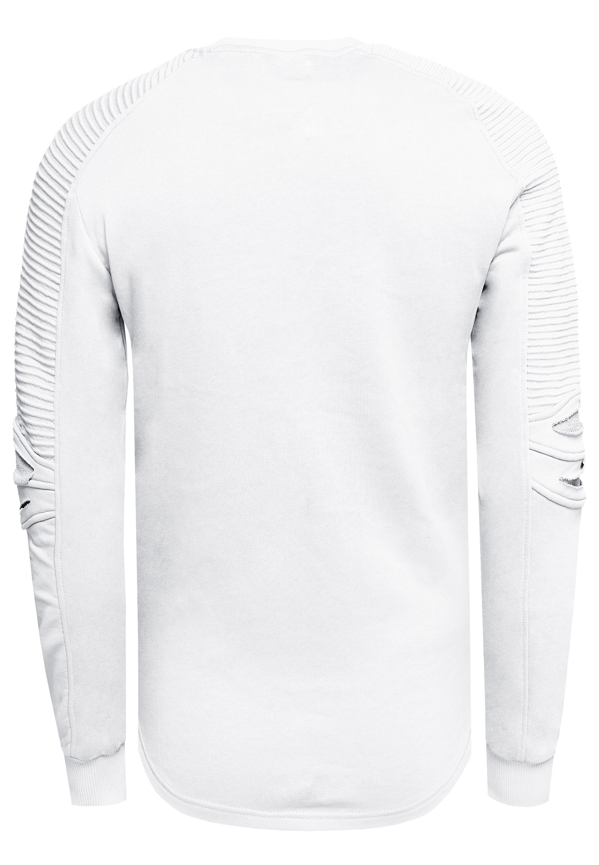 Rusty Neal Sweatshirt, mit geripptem Ärmeldesign