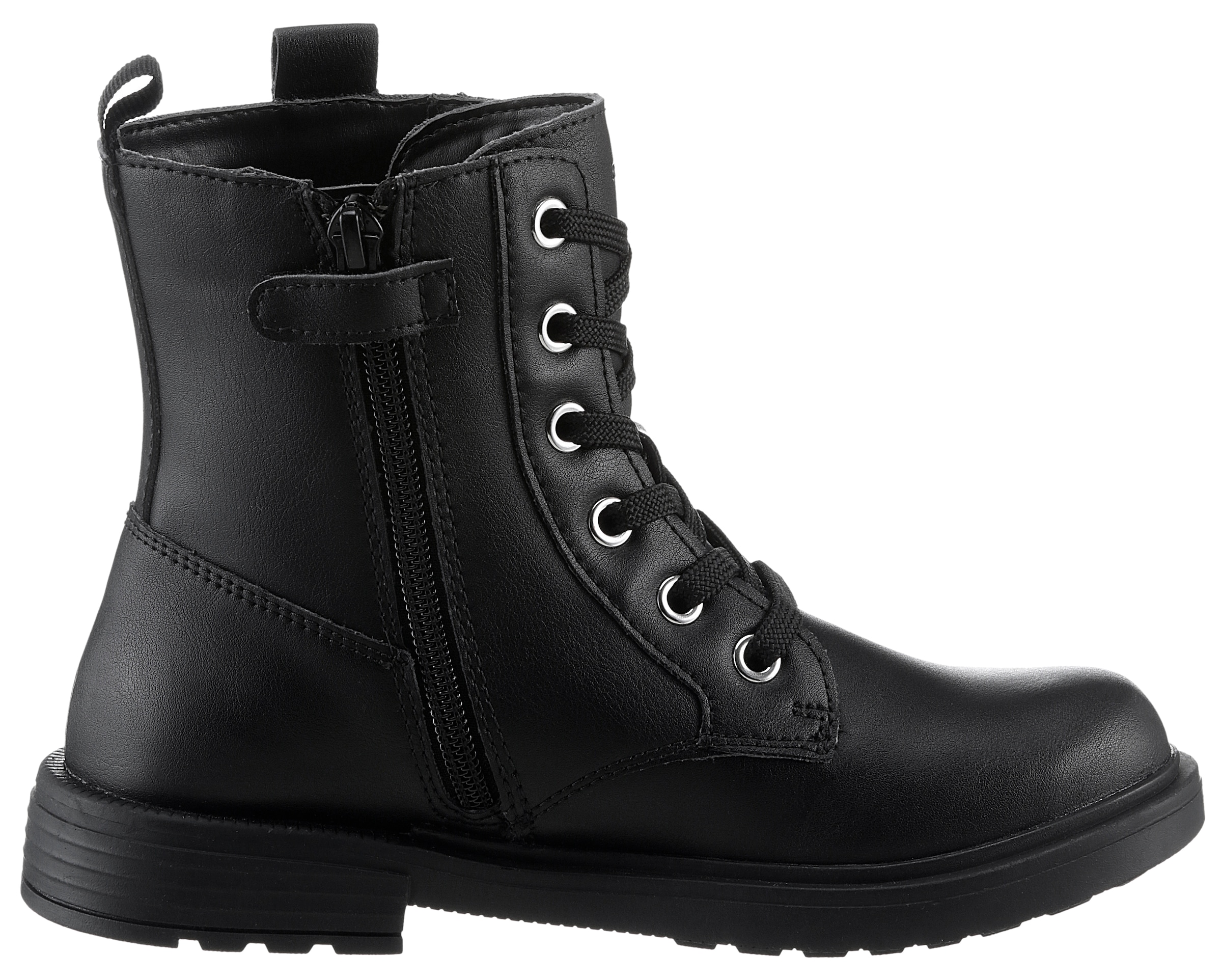 Geox Schnürboots »J ECLAIR GIRL M«, Bikerboots, Winterstiefel, Boots mit modischem Blockabsatz