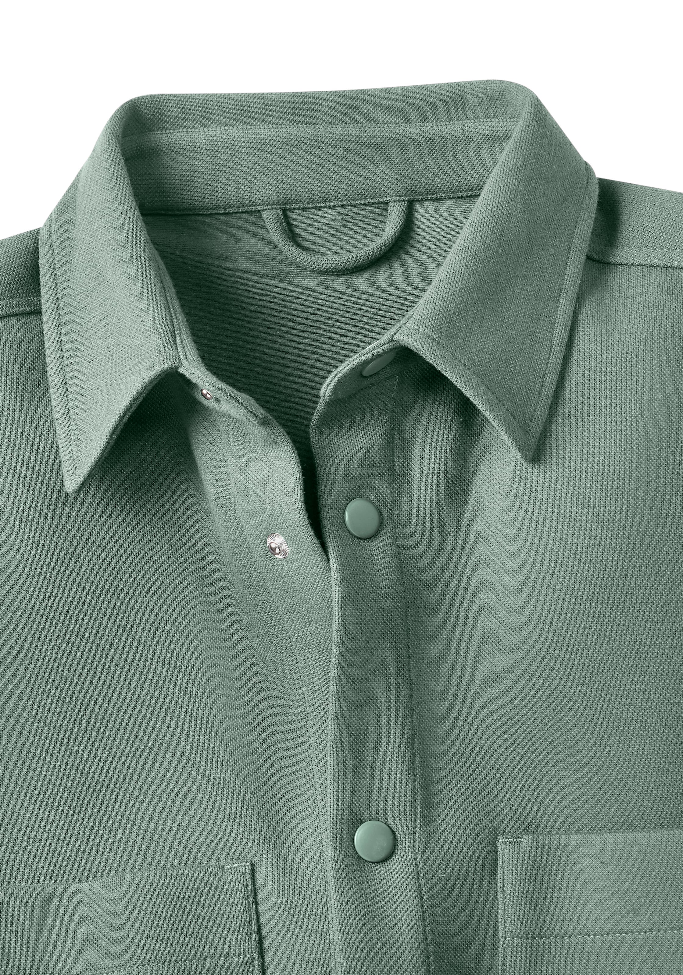 John Devin Hemdjacke », Overshirt aus weicher Piqué-Qualität«, Knopfleiste mit Druckknöpfen