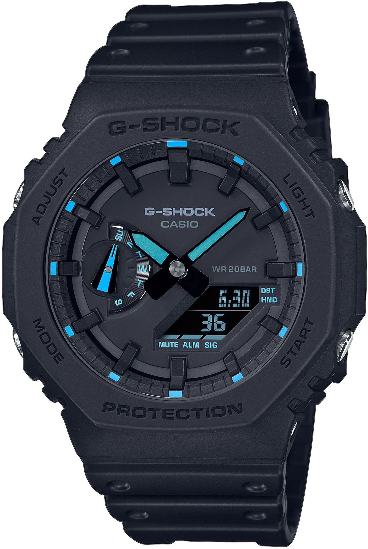CASIO G-SHOCK Quarzuhr, Armbanduhr,Herrenuhr,digital, bis 20bar wasserd.Resinarmband