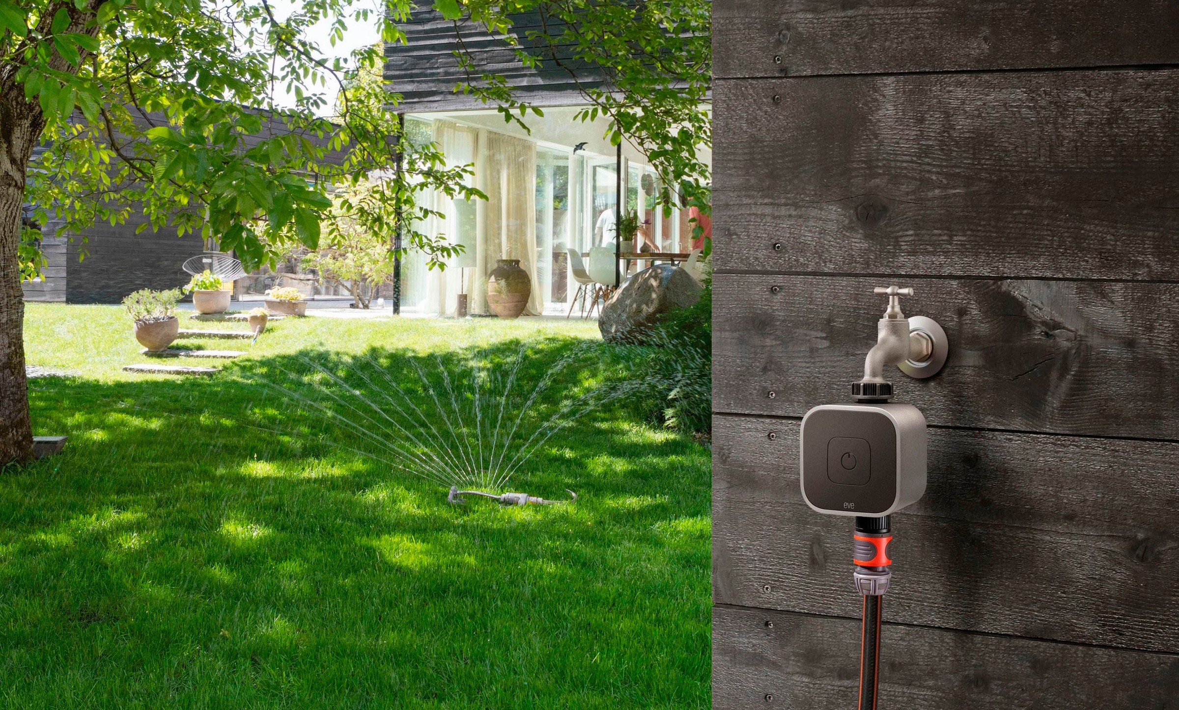 EVE Bewässerungscomputer »Aqua (HomeKit) + Schlauchverbinder 2-Wege-Verteiler«, (Packung)