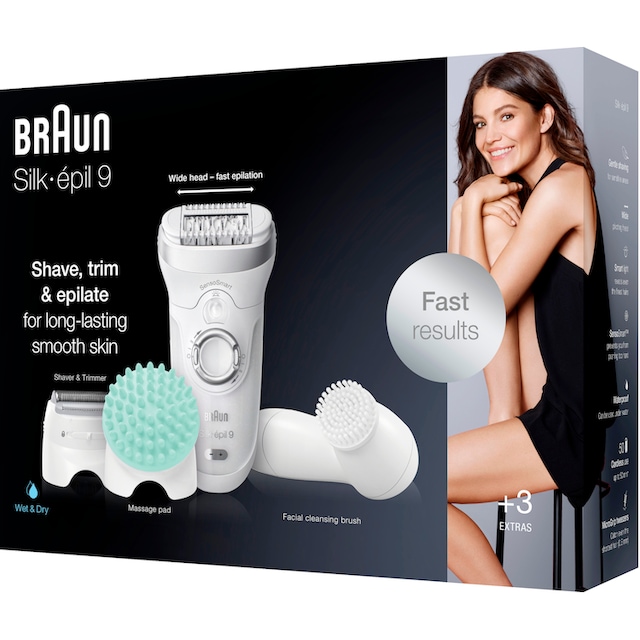 Braun Epilierer »Silk-épil 9 9-865«, 3 St. Aufsätze, Micro-Grip-Pinzetten- Technologie online bestellen | BAUR