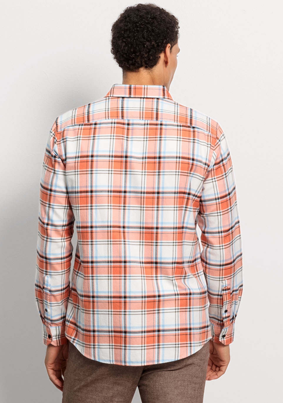 OLYMP Langarmhemd »Casual« im Karodessin, Brusttasche mit Knopf