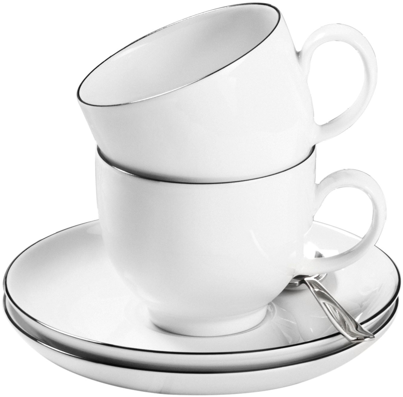 Seltmann Weiden Untertasse »Lido Black Line«, (1 St.), Kombi-Untertasse 14,5 cm