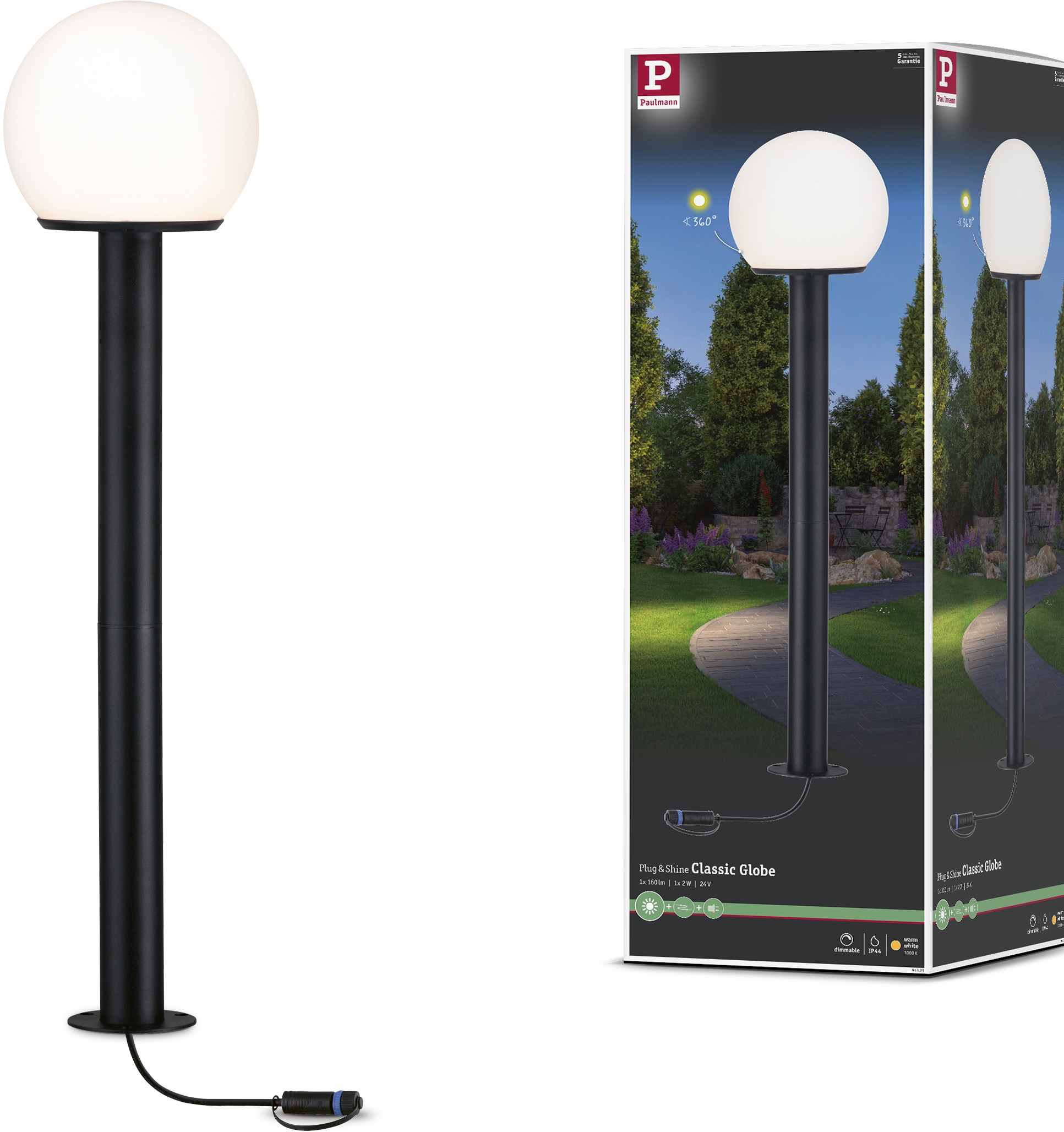 E14 24V IP44 Globe Paulmann LED 1 Gartenleuchte flammig-flammig, bestellen | BAUR Anthrazit »Plug&Shine«,