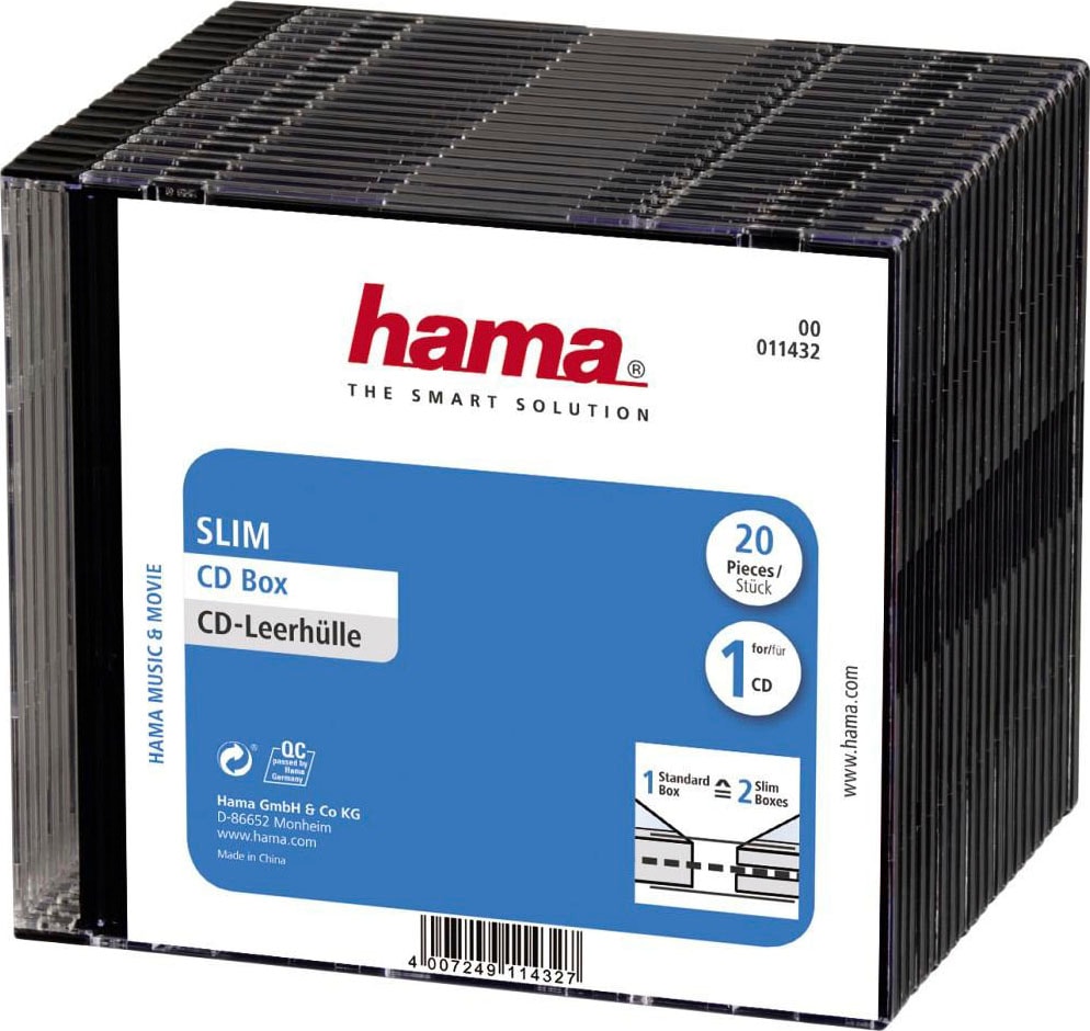 Hama CD-Hülle »CD-Slim-Box, 20er-Pack, Schwarz, Vorratspack Leerhülle«