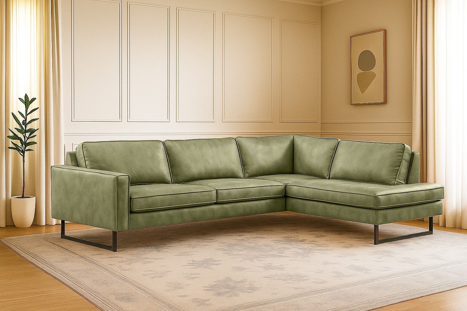 Places of Style Ecksofa "Pinto, 290 cm, Cord, Chenille, Lederoptik, Ottoman günstig online kaufen