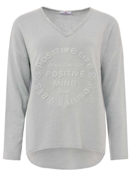 Zwillingsherz Sweatshirt ""Positive Mind"", Mit V-Ausschnitt im Used Look u günstig online kaufen