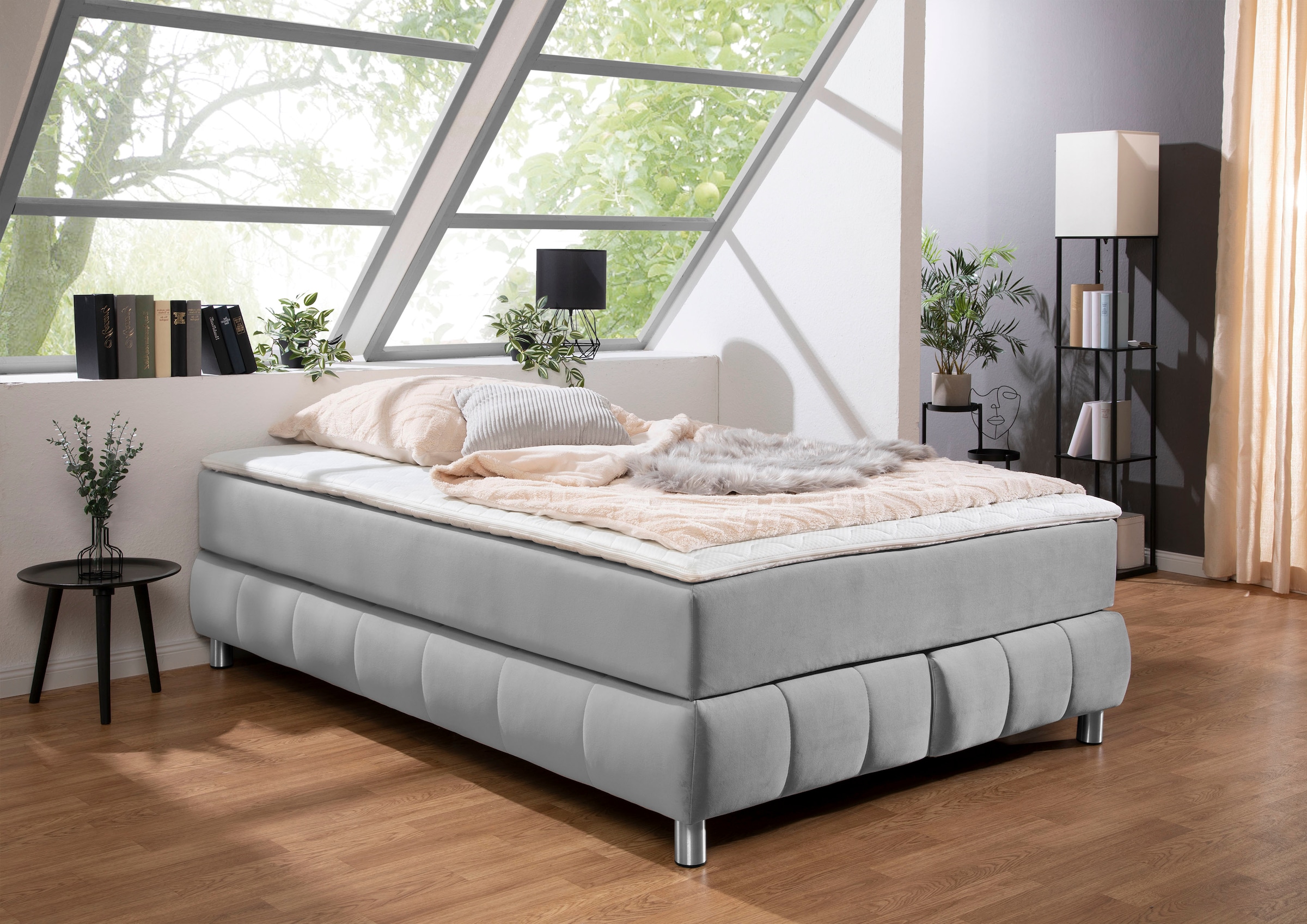 andas Boxspringbett "Salo", Ohne Kopfteil, inkl. Topper, auch in Überlänge günstig online kaufen