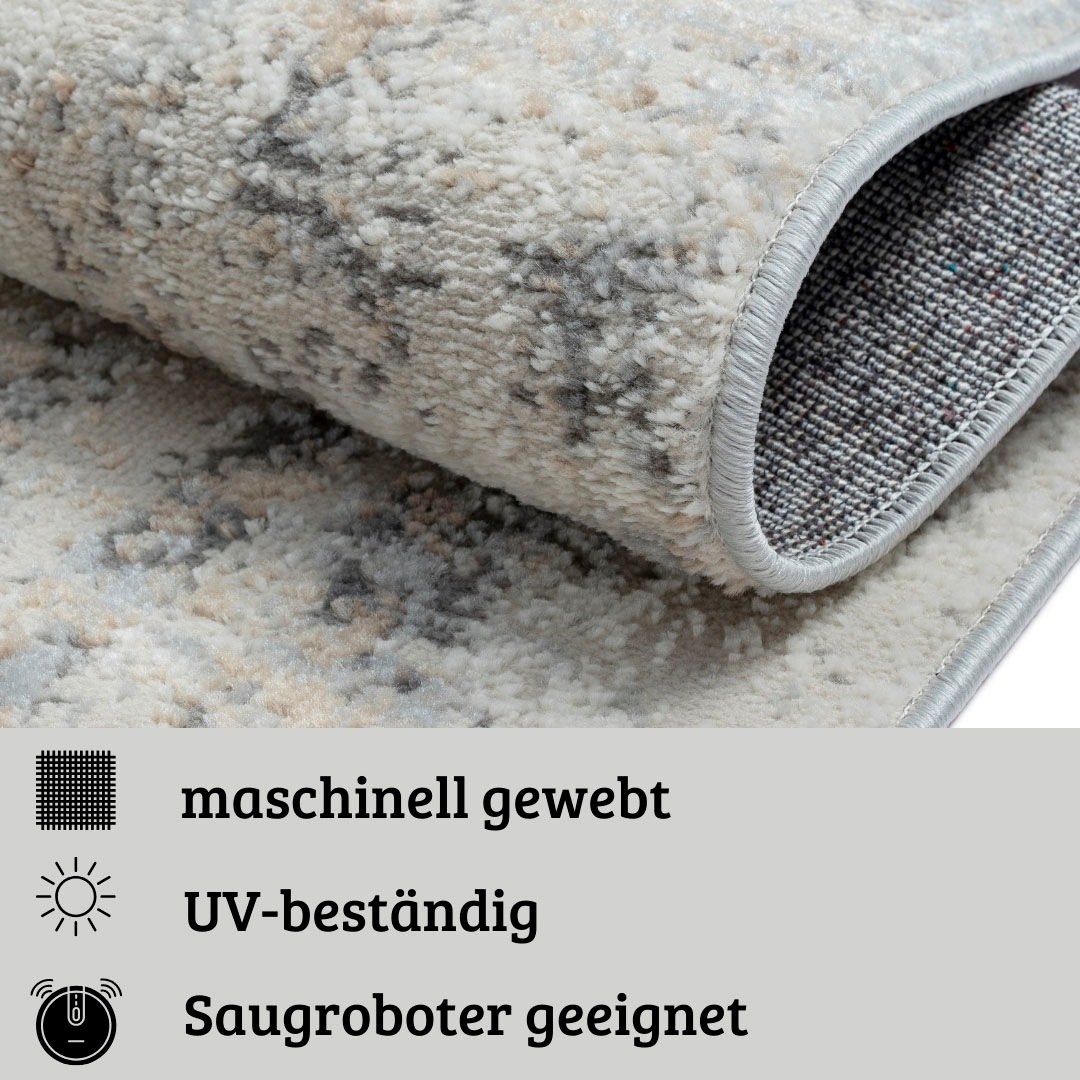 my home Teppich »Liorra«, rechteckig, 8 mm Höhe, Kurzflor, modernes Design, pflegeleicht, Wohnzimmer