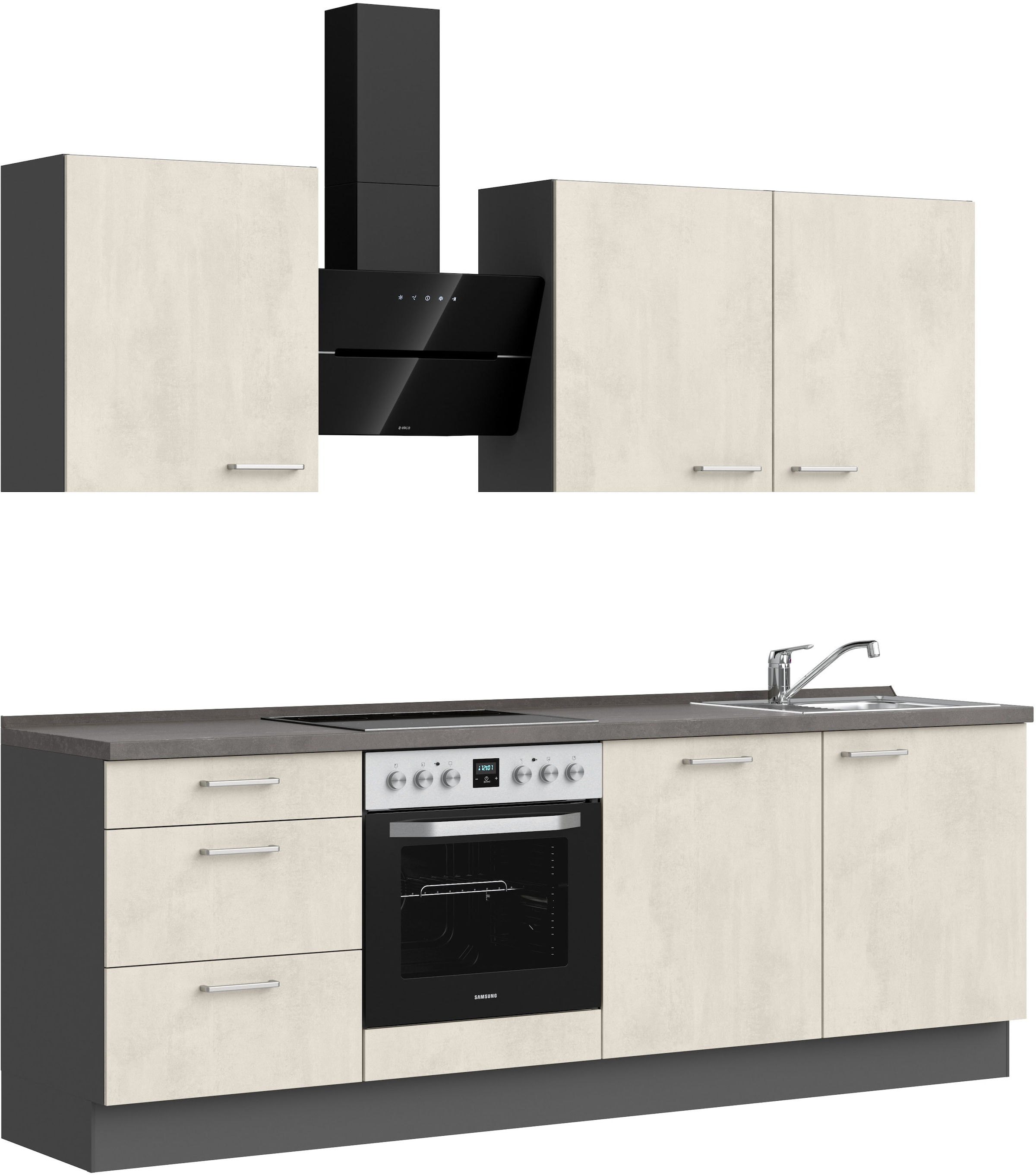 nobilia® Küchenzeile »"Riva II"«, vormontiert, Ausrichtung wählbar, Breite 240 cm, wahlw. mit E-Geräten