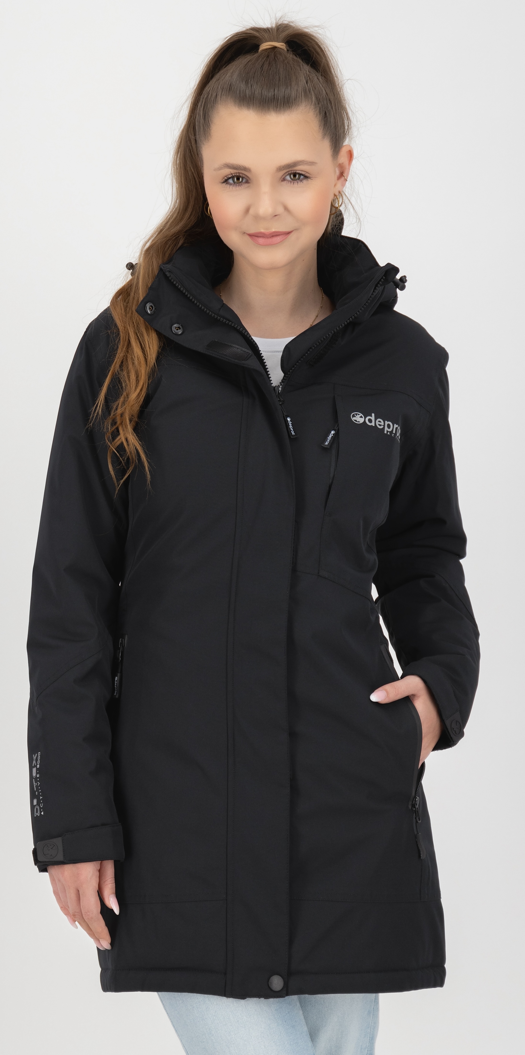 DEPROC Active Winterjacke "MONTREAL LONG WMN" mit Kapuze auch in Großen Größen erhältlich