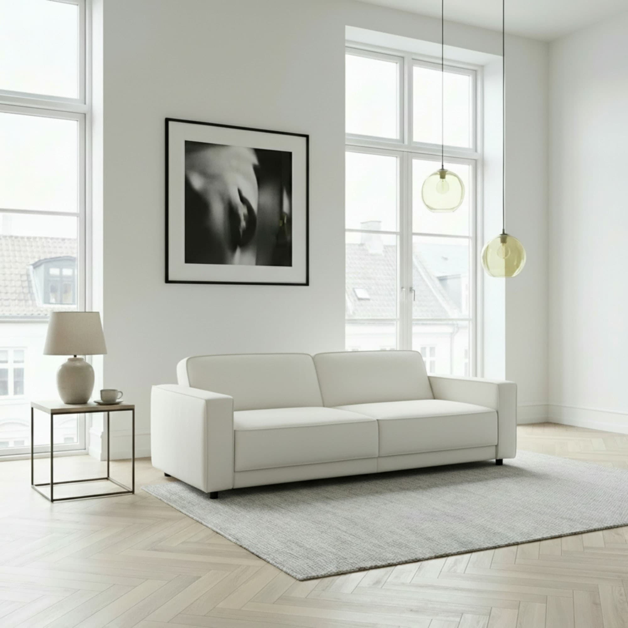 Dorel Home 3-Sitzer "ALLIE Schlafsofa 225 cm" Bett-Funktion (108/190cm), trendiger Cord o. pflegeleichter Velours