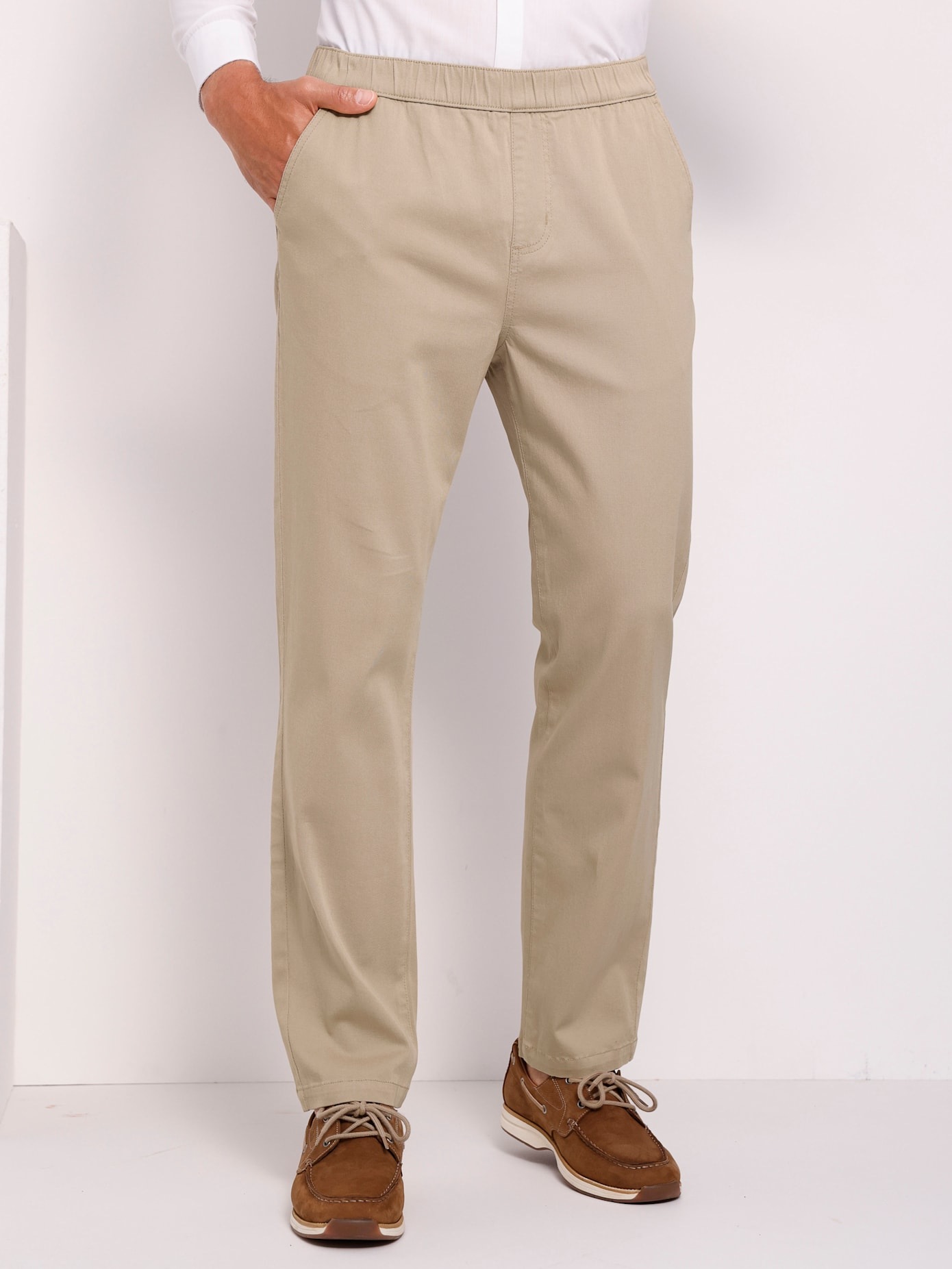 Schlupfjeans CLASSIC, Herren, Gr. 50, Normalgrößen, beige, 98% Baumwolle, 2% Elasthan, unifarben, lang, Jeans Schlupfjeans