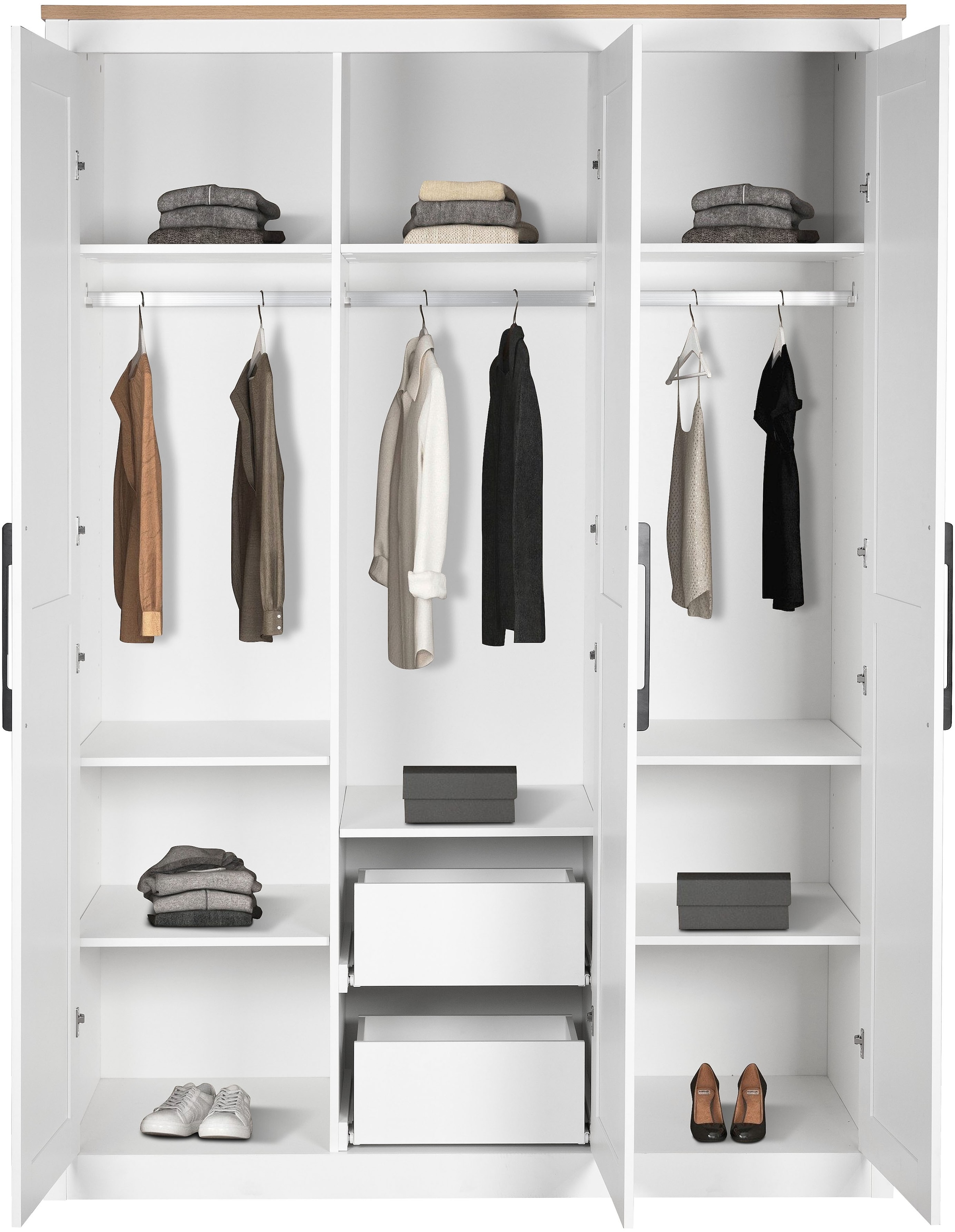 OTTO home Kleiderschrank »Büsum Schlafzimmer Schrank Otto´s Choice« stabile robuste Bauweise mit optimaler Aufteilung,  Schlafzimmerschrank Landhaus Design Garderobe Schrank Bestseller