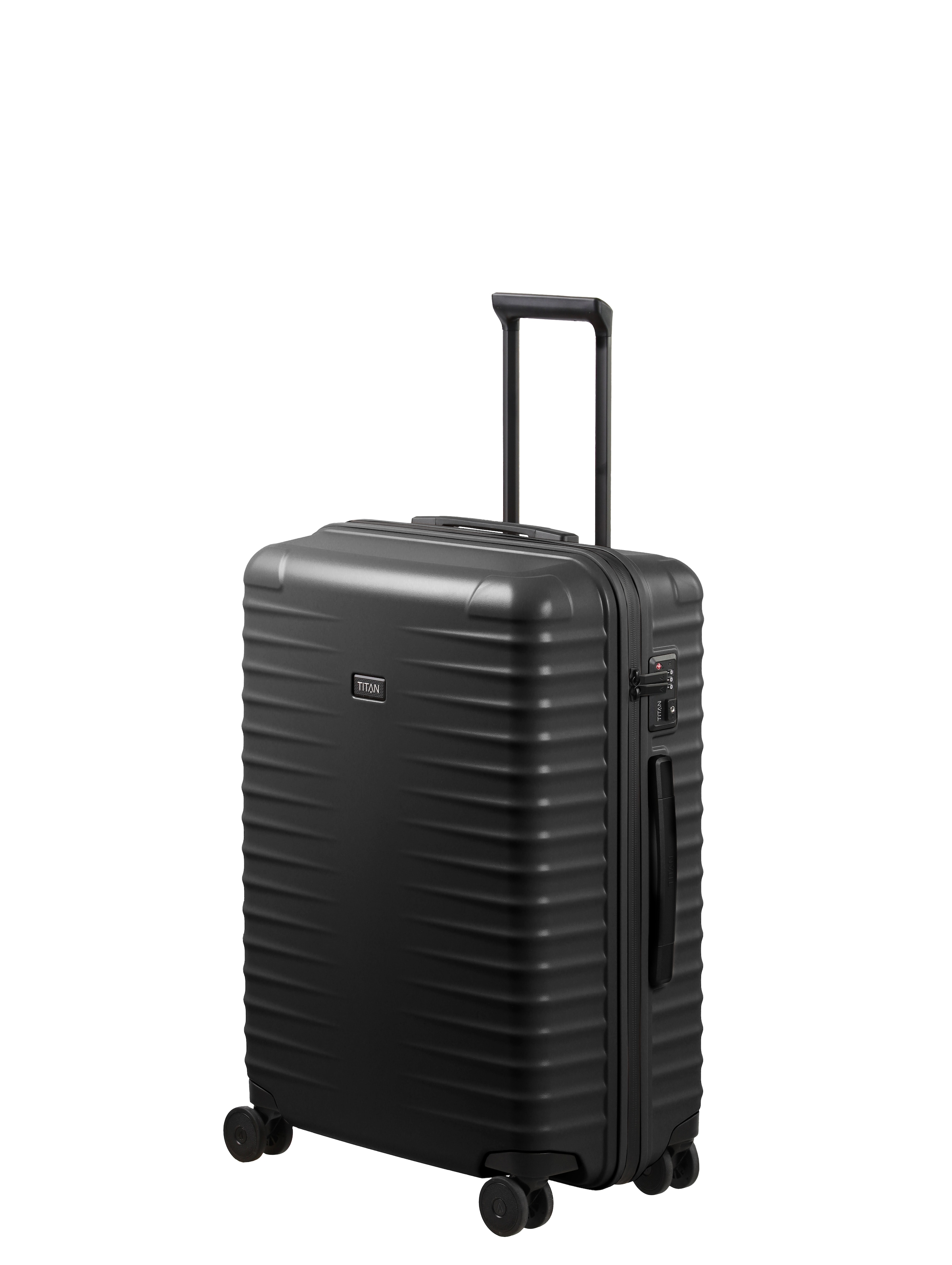 Trolley "UPGRADE Koffer Hartschale", TITAN - MADE IN GERMANY, schwarz, Polycarbonat, Koffer, mit kratzresistenter Oberfläche und cleverer