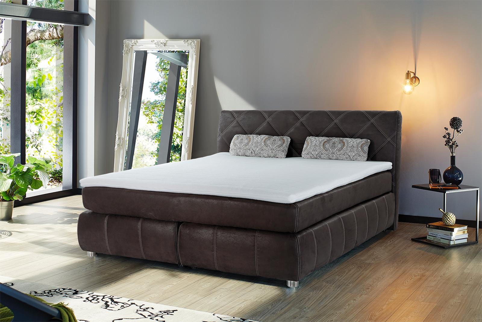 Jockenhöfer Gruppe Boxspringbett, mit Wellenfedersystem inkl. Topper und Zierkissen