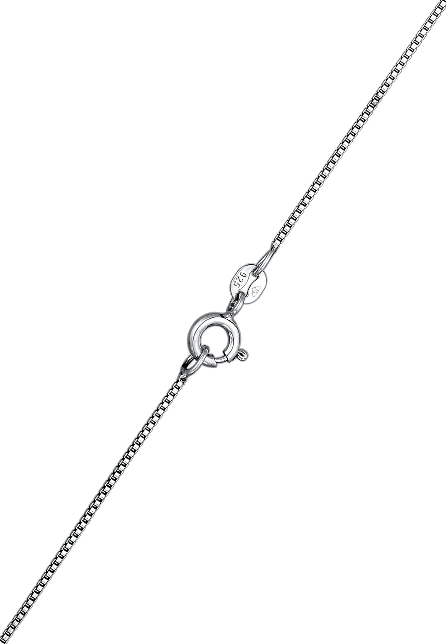 Kuzzoi Kette mit Anhänger »Halskette Herren Basic Coin Plättchen gehämmert 925 Silber«