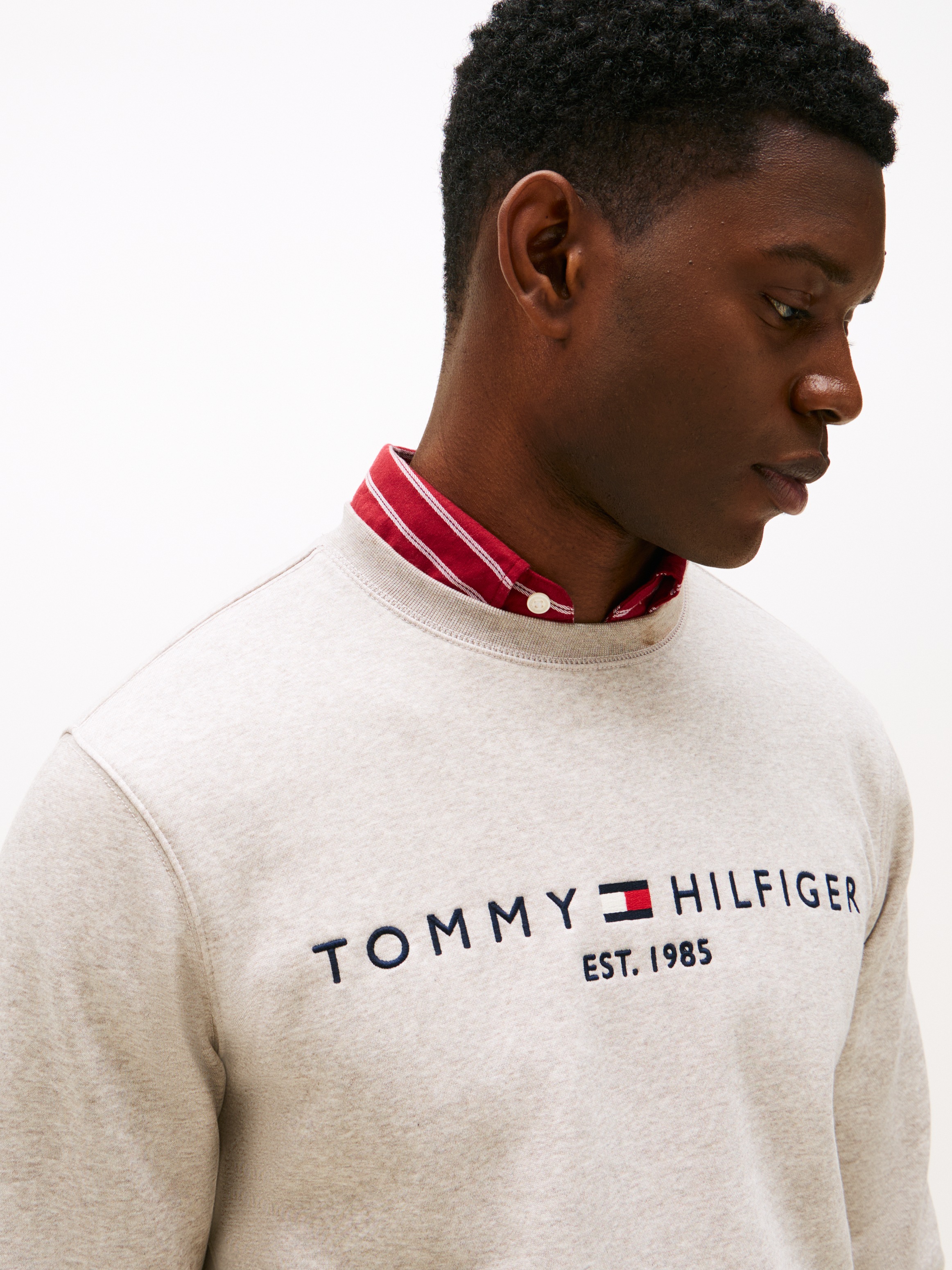 Tommy Hilfiger "TOMMY LOGO SWEATSHIRT mit Rundhals und Stickerei", unifarbe günstig online kaufen
