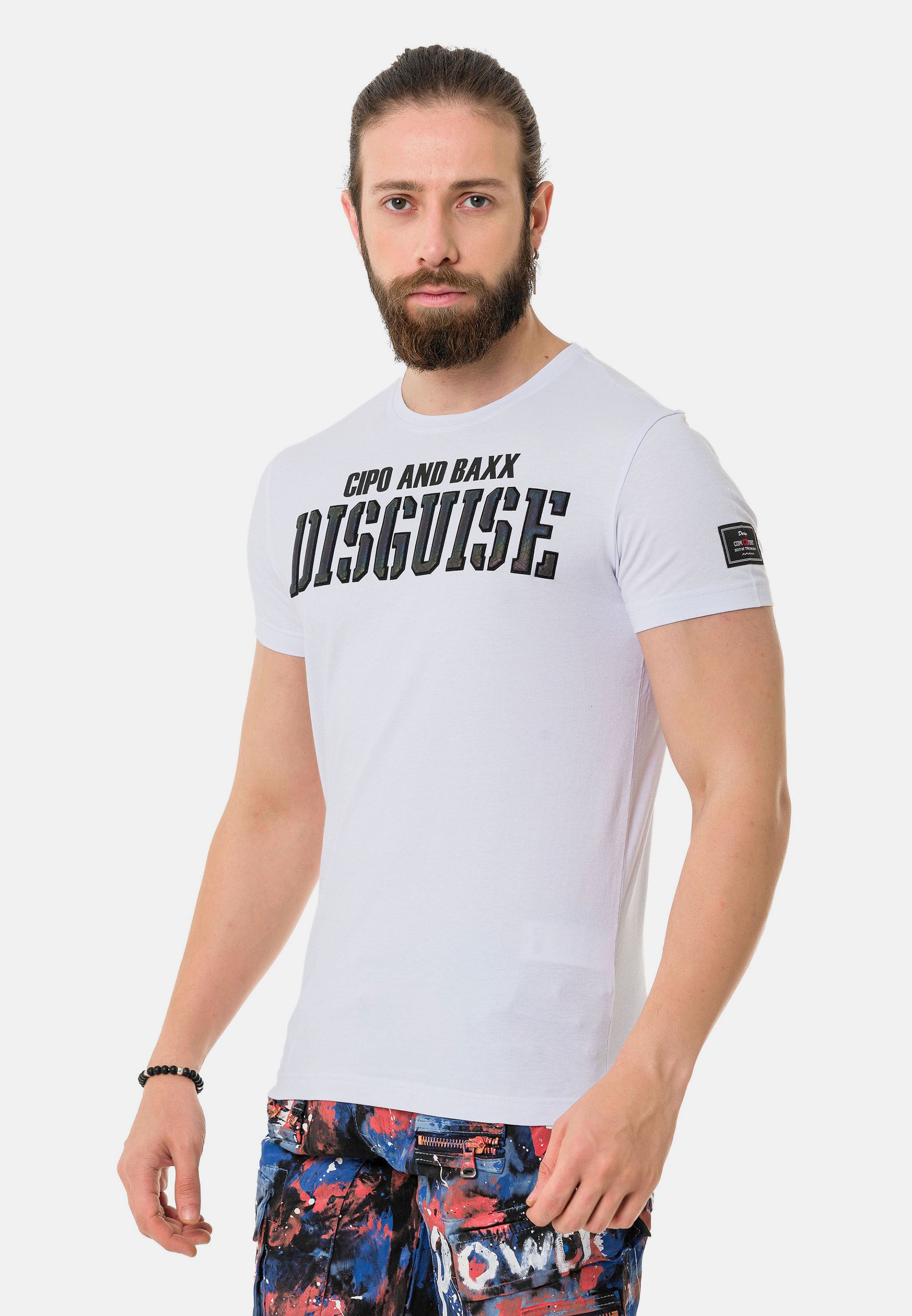 Cipo & Baxx T-Shirt »T-Shirt« mit Rundhals-Ausschnitt