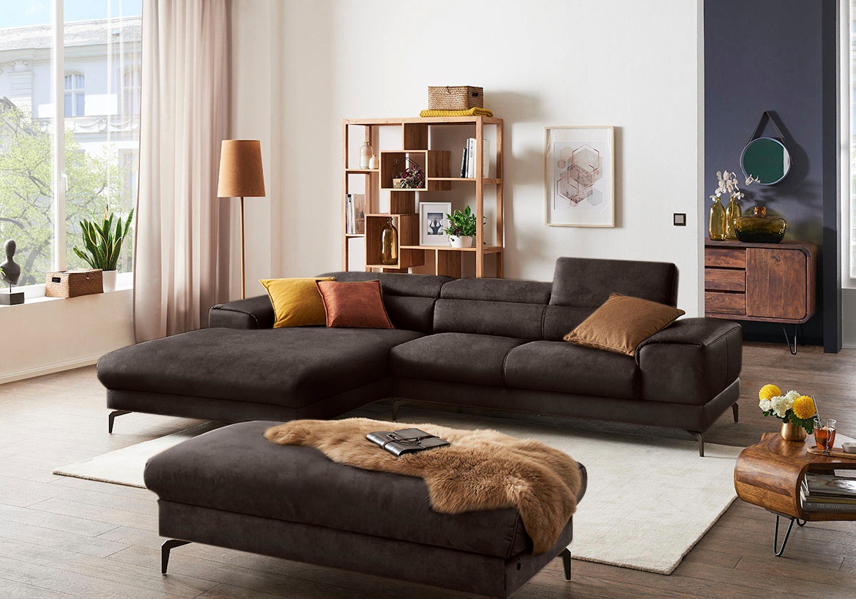 Thumbnail - W.SCHILLIG Ecksofa "piedroo, Designsofa mit tollem Sitzkomfort, elegant und bequem, L-Form", Kopfteilverstellung, wahlwe...