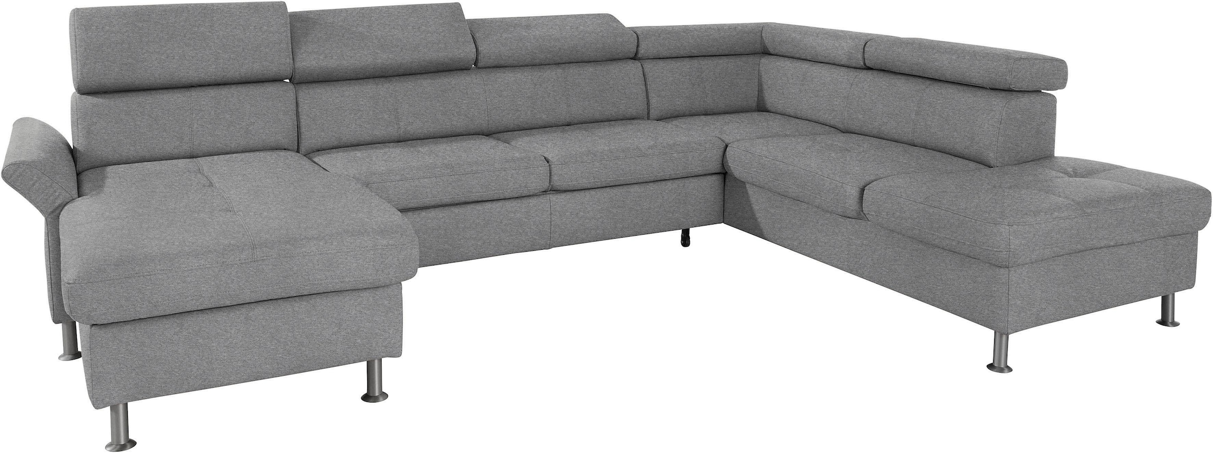 exxpo - sofa fashion Wohnlandschaft »Maretto, bequem und komfortabel, viel Platz, Breite 330cm, U-Form« inkl. Kopfteilverstellung für mehr Sitzkomfort, wahlweise Bettfunktion