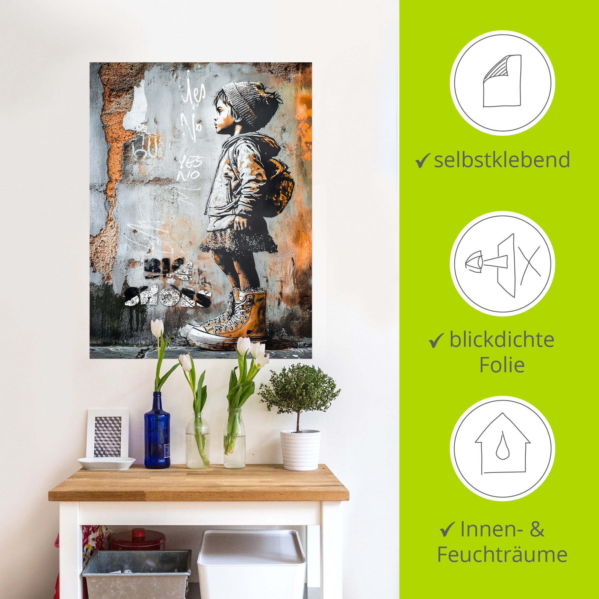 Artland Wandbild »Große Schuhe« Bilder von Kindern 1 Stk. tlg. als Alubild, Leinwandbild, Poster, Wandaufkleber in verschied. Größen