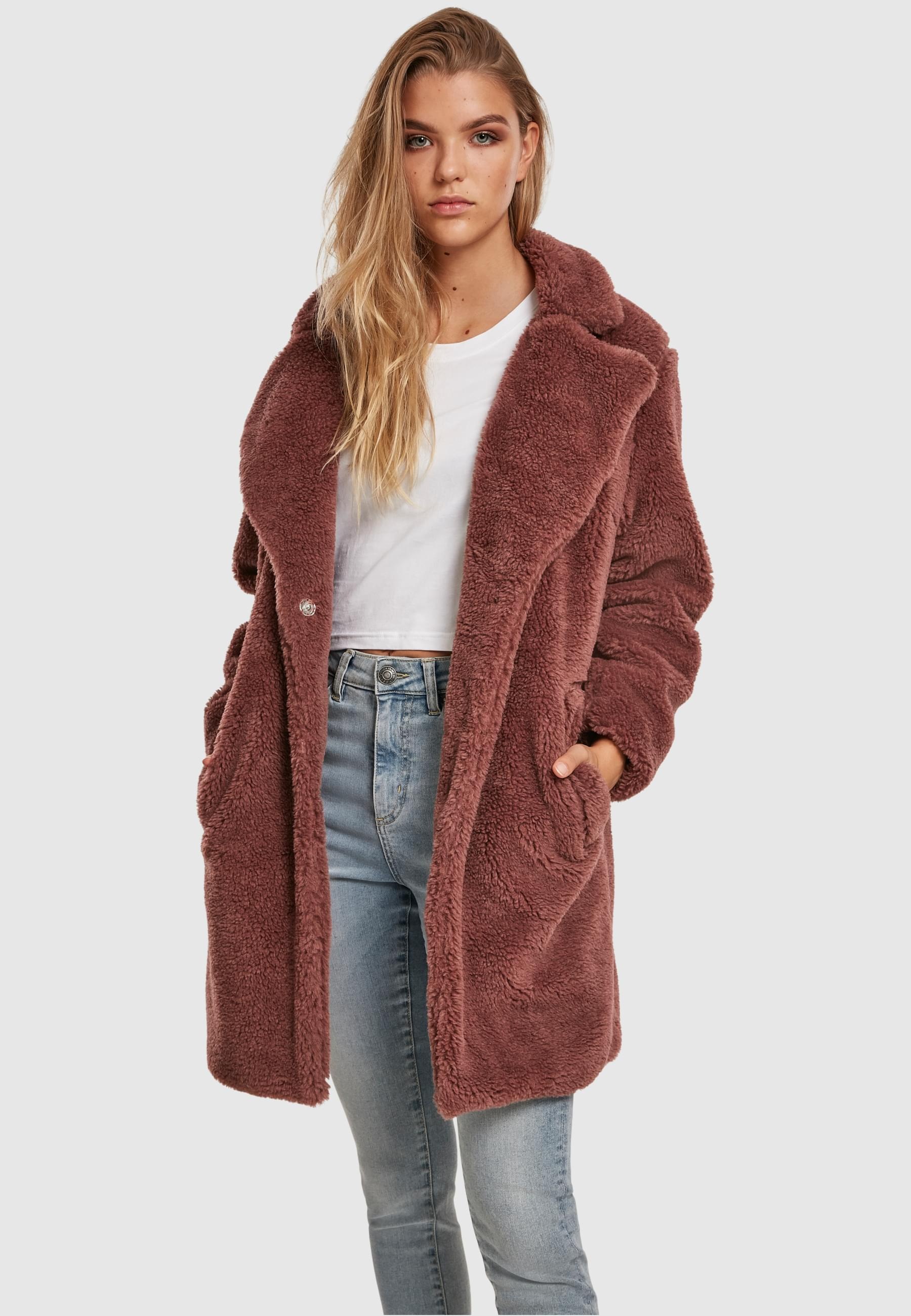 URBAN CLASSICS Parka »Urban Classics Damen Ladies Oversized Sherpa Coat«, (1 St.), ohne Kapuze