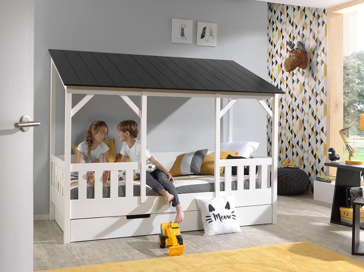 Vipack Kinderbett, (Made in Europe), Hausbett wahlweise mit Bettschublade
