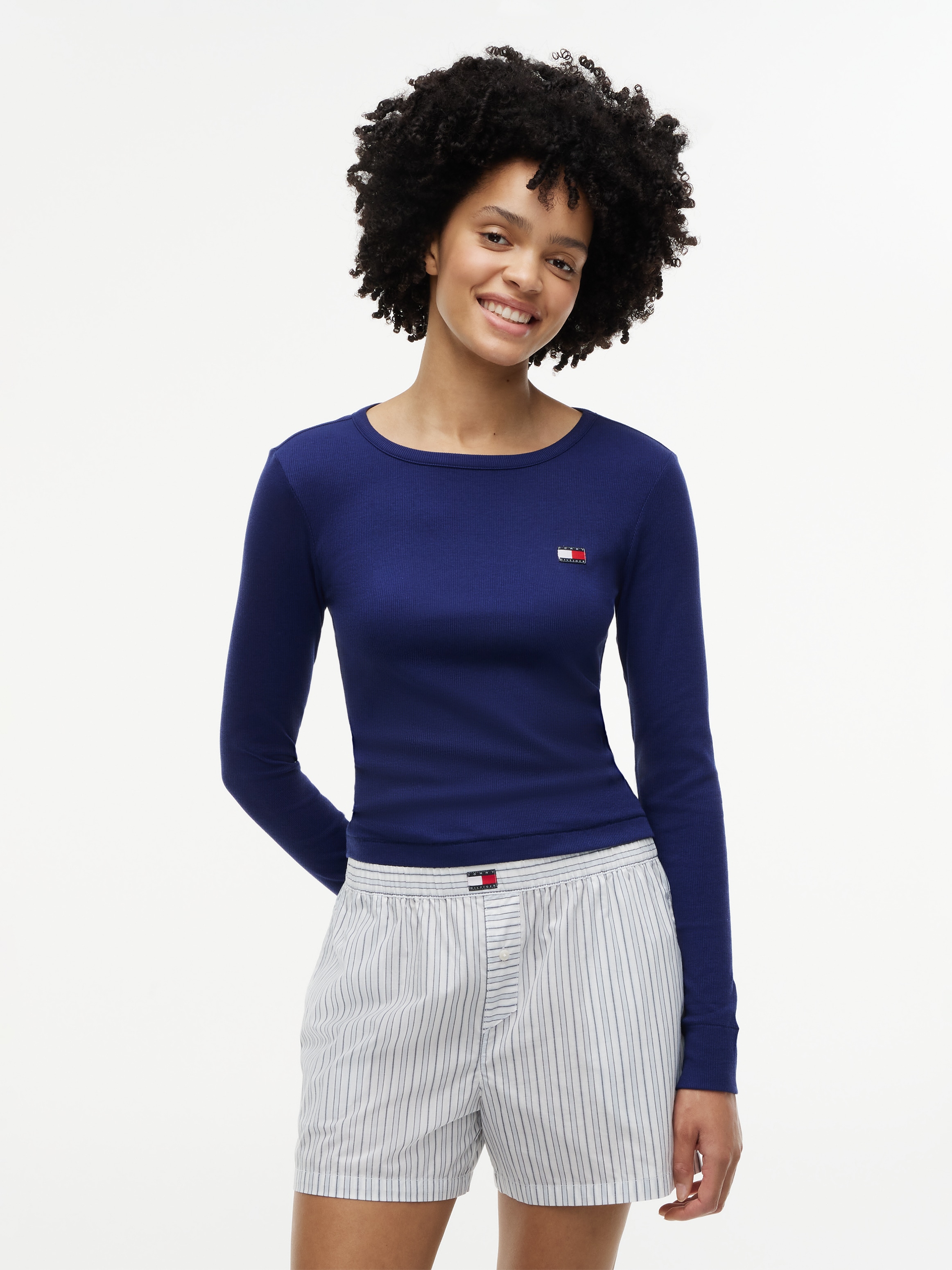 Tommy Hilfiger Underwear Langarmshirt "LS RIB T-SHIRT" in Rippstruktur, Rundhals