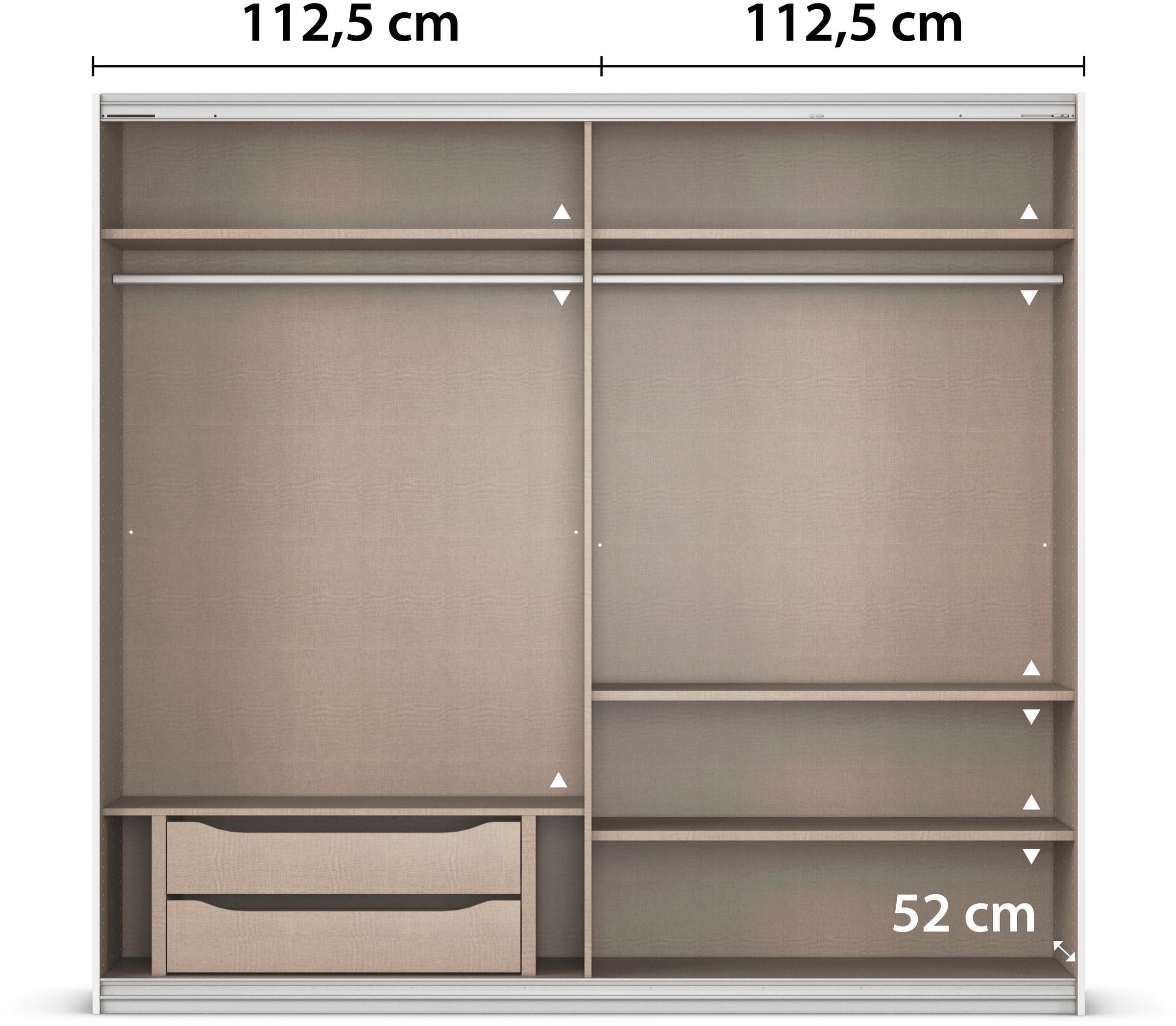 INOSIGN BY RAUCH Schwebetürenschrank »Kleiderschrank Schrank Garderobe Schlafzimmerschrank THANOS«, (in 3 verschiedenen Ausstattungen BASIC/CLASSIC/PREMIUM), Optional mit Spiegel, Metall-Griffleisten alufarben MADE IN GERMANY