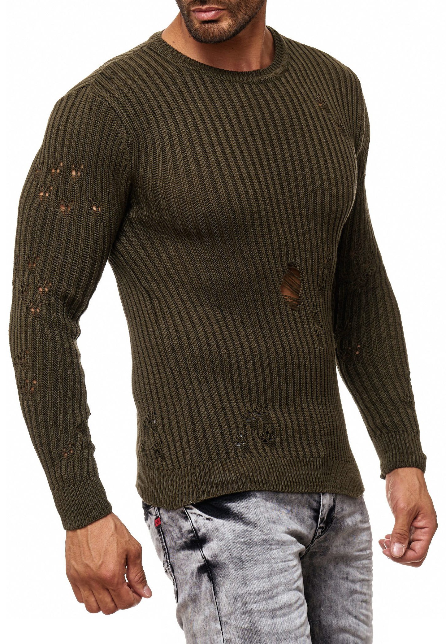 Rusty Neal Strickpullover, im lässigen Used-Look