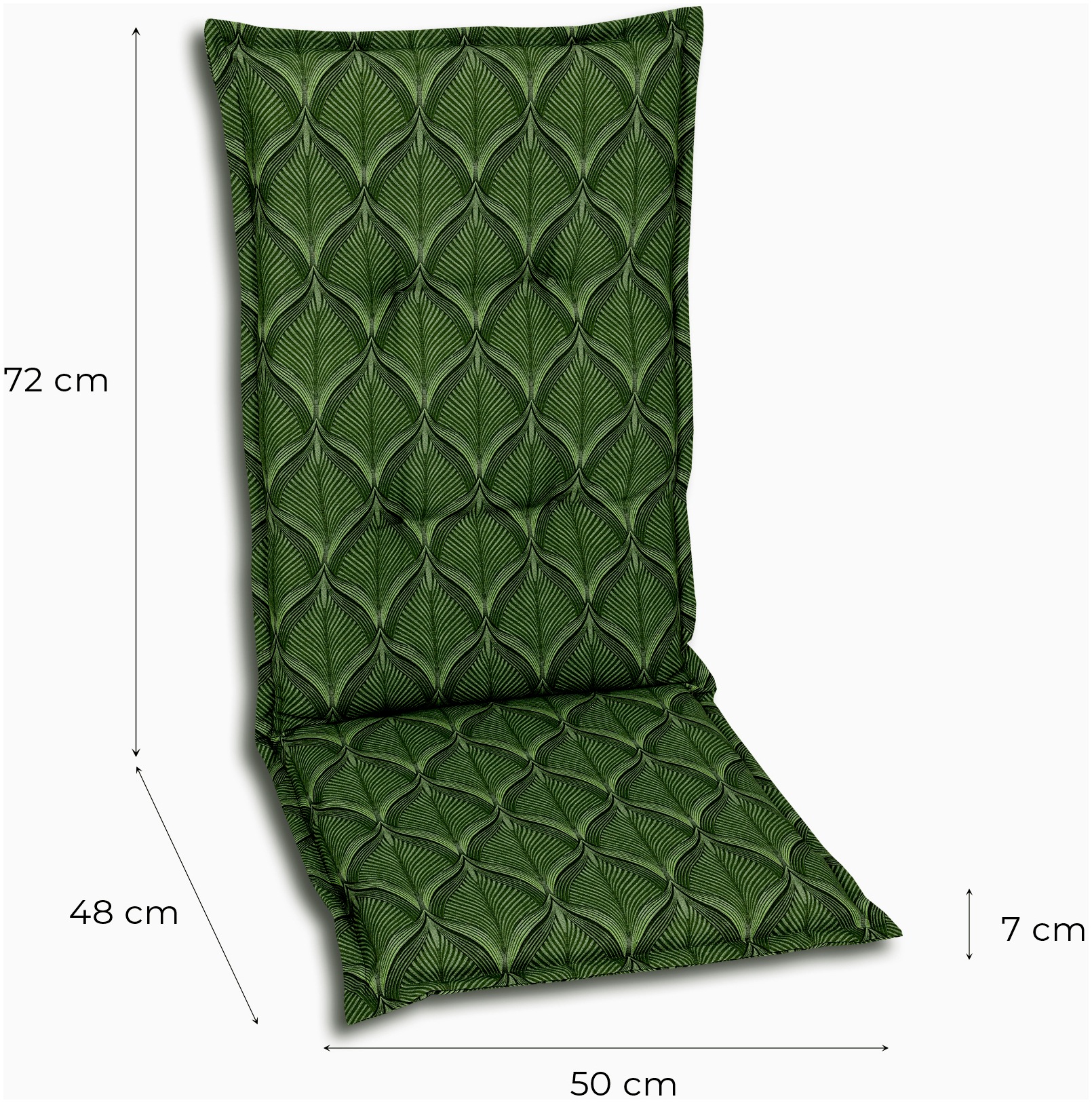 GO-DE Hochlehnerauflage, Maße ca.: 50 cm x 120 cm x 7 cm