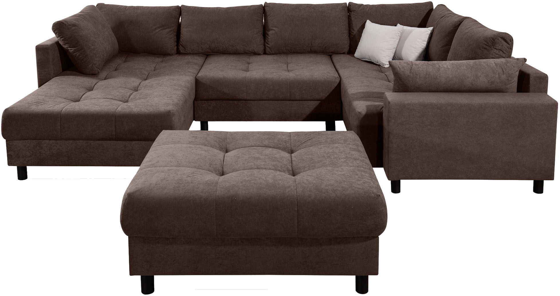 COLLECTION AB Wohnlandschaft "Toni U-Form mit Armlehne" inkl. Hocker und Zi günstig online kaufen