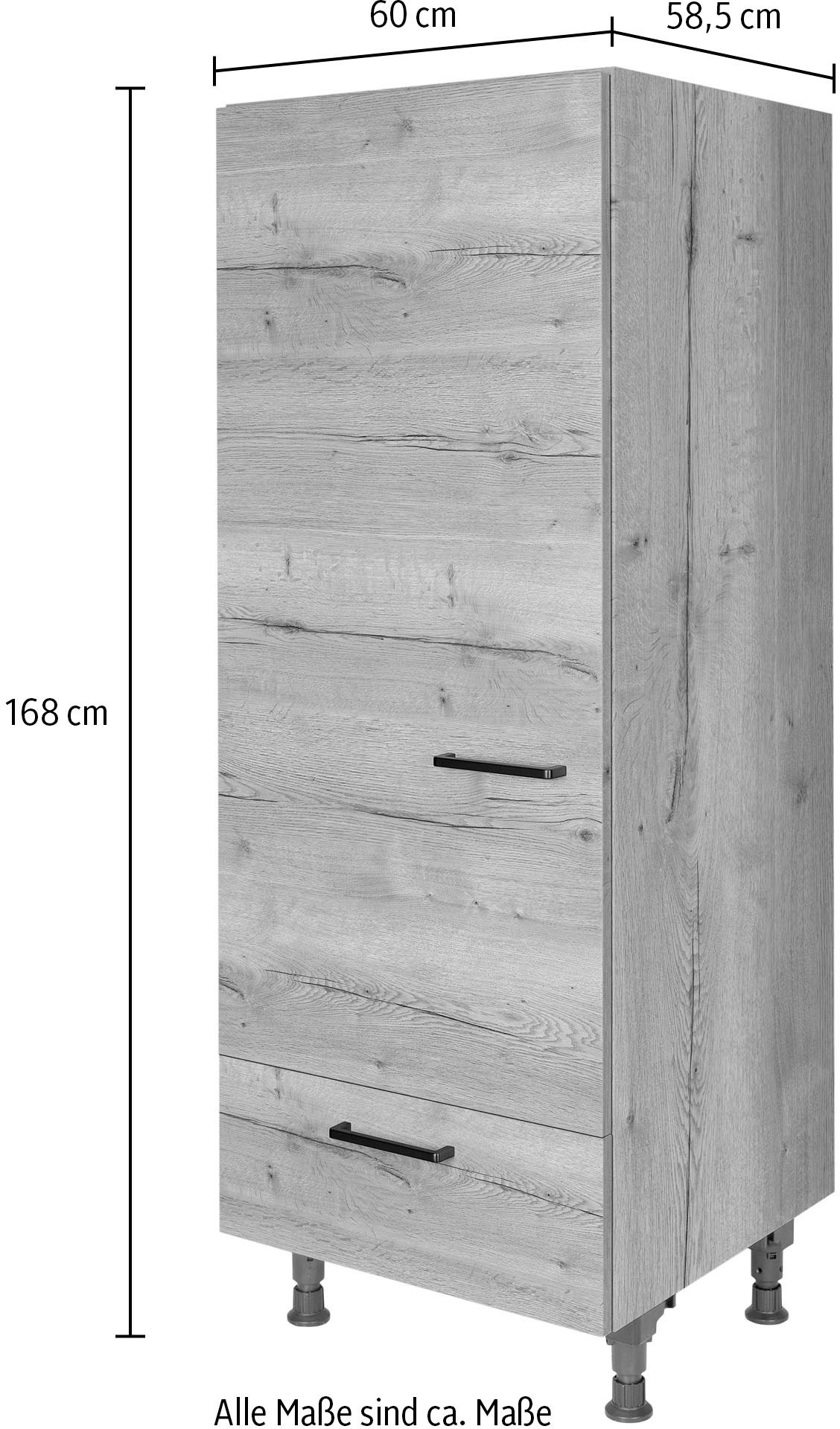 nobilia® Kühlumbauschrank »"Structura", Ausrichtung wählbar, mit Schubkasten,«, vormontiert, Breite/Höhe: 60/167,8 cm