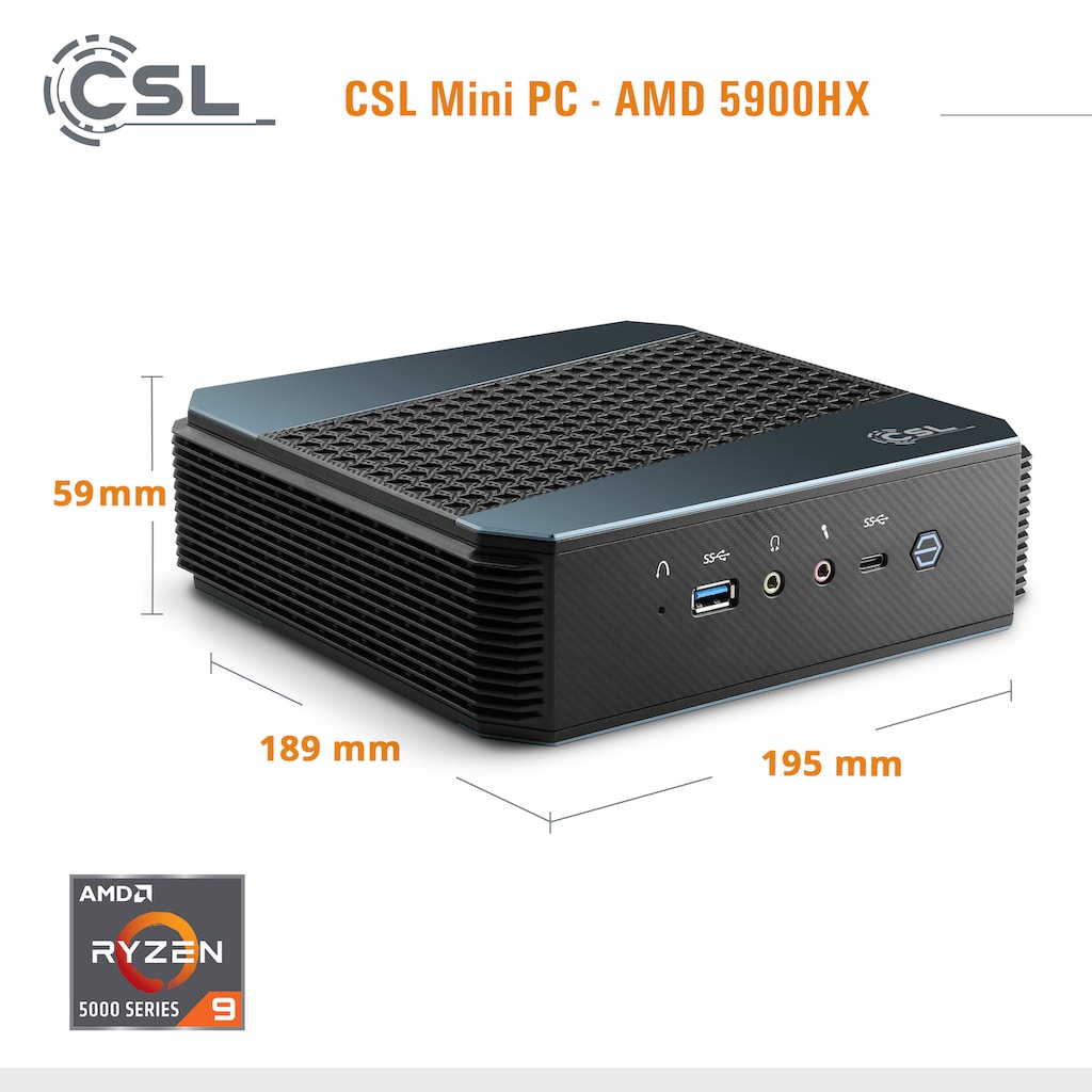 CSL Gaming-PC »AMD 5900HX / 16GB / 2000 GB M.2 SSD / Windo 11 Home«
