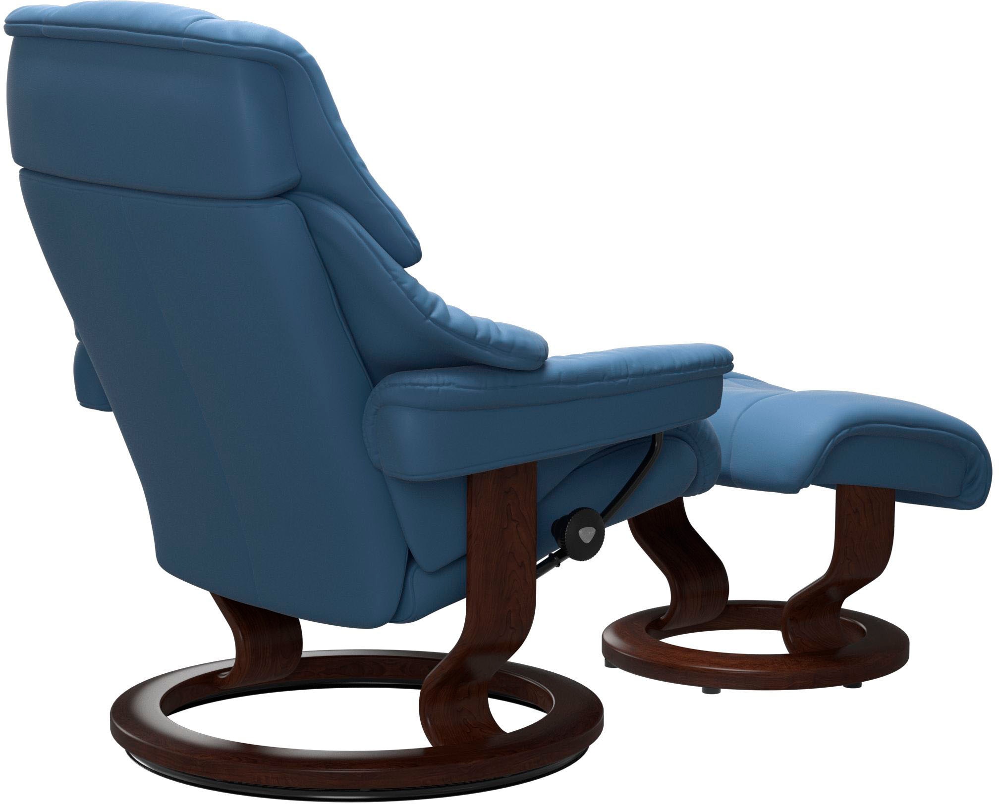 Stressless® Relaxsessel »Reno«, (Set, Relaxsessel mit Hocker), mit Hocker, mit Classic Base, Größe S, M & L, Gestell Braun