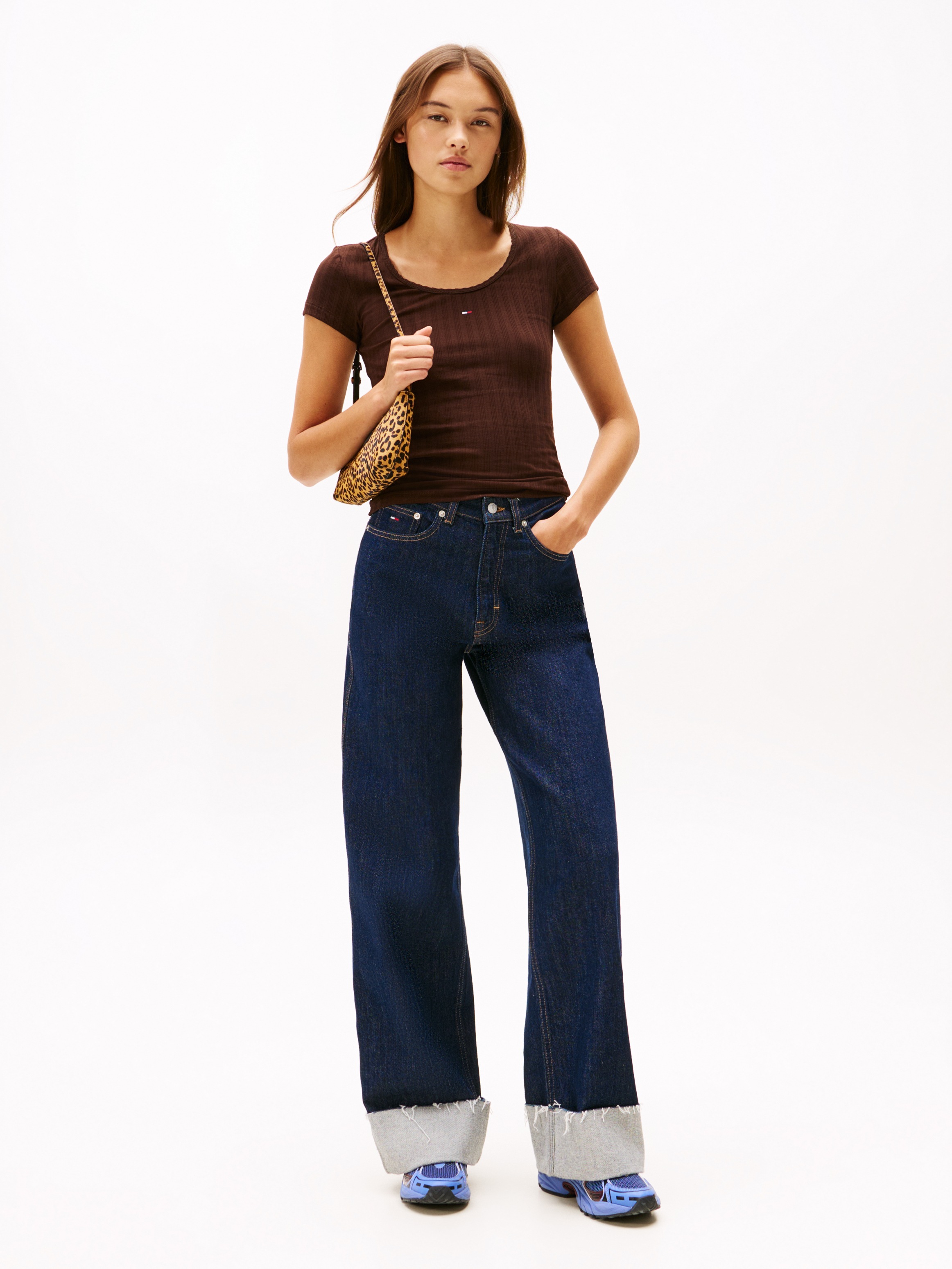 Thumbnail - Tommy Jeans Kurzarmshirt "TJW SLIM IRREGULAR RIB SS" in gerippter Struktur