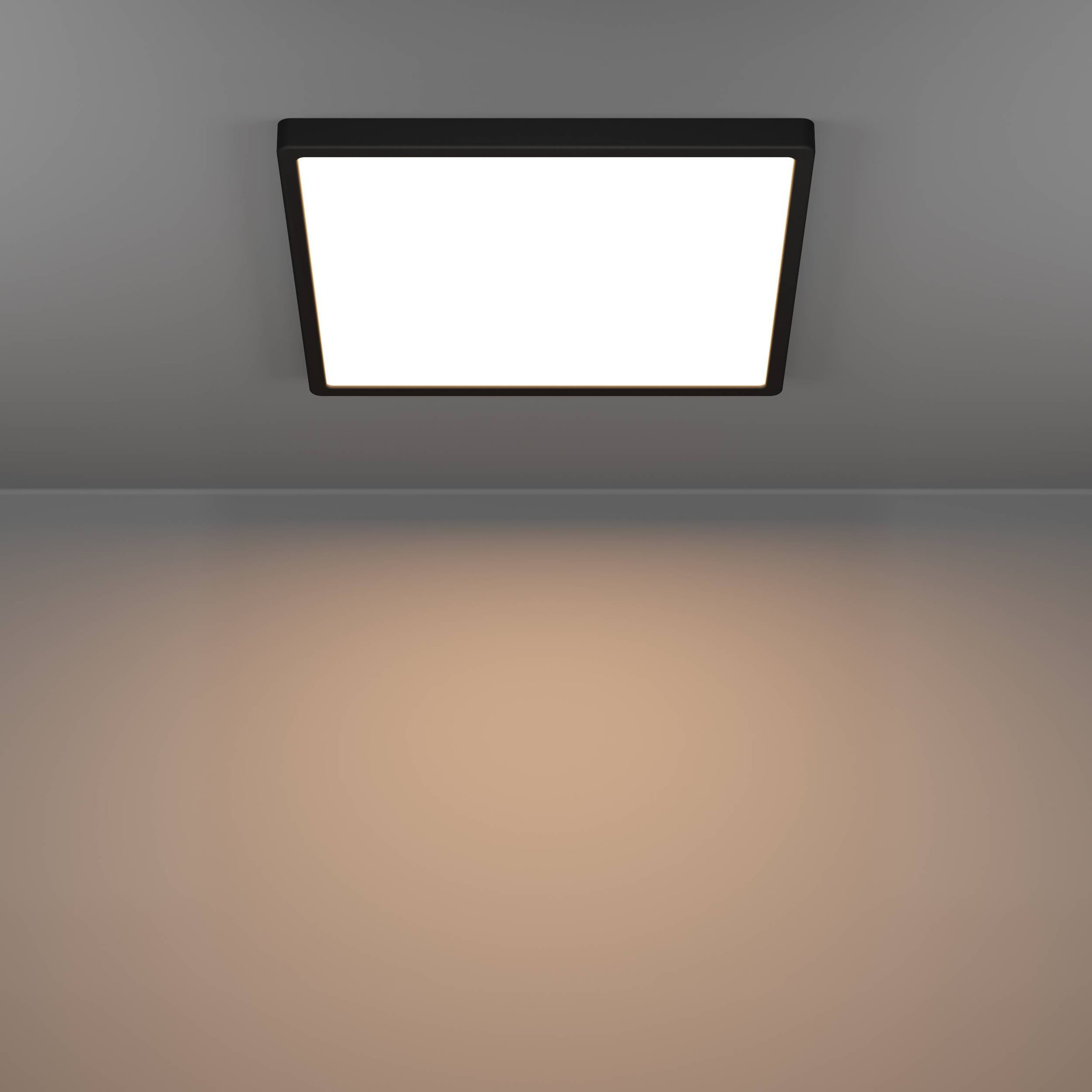 EGLO Aufbauleuchte »Fueva 6 Deckenleuchte, Aufbaulampe, Deckenbeleuchtung, Kunststoff« LED-Modul 1 Stk. Kaltweiß | Neutralweiß | Warmweiß Aufbauleuchte - L39 x B39 x H2,5 cm - schwarz - 17,5W inkl.