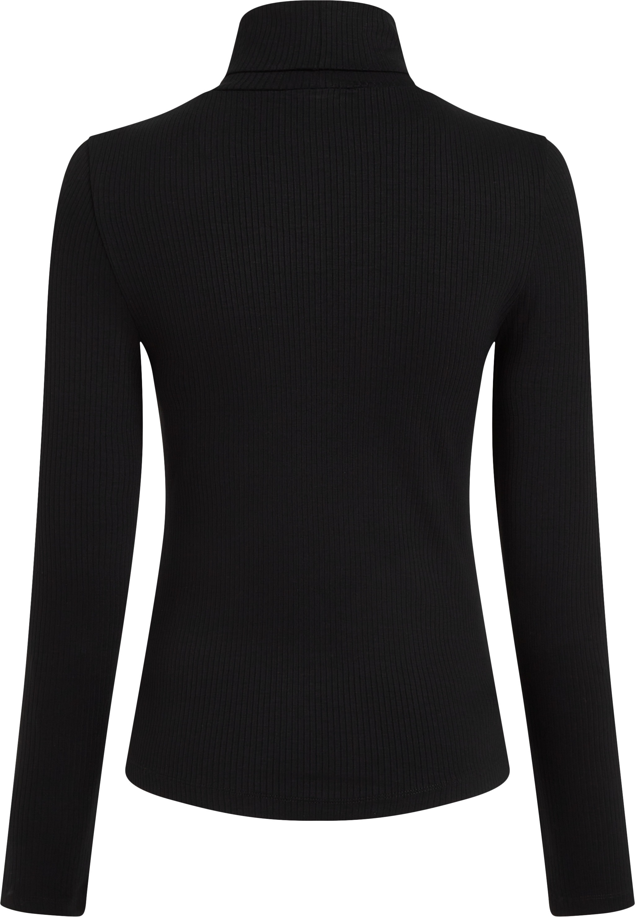 Tommy Hilfiger Langarmshirt »SLIM 5X2 RIB ROLL-NK LS«, in gerippter Struktur