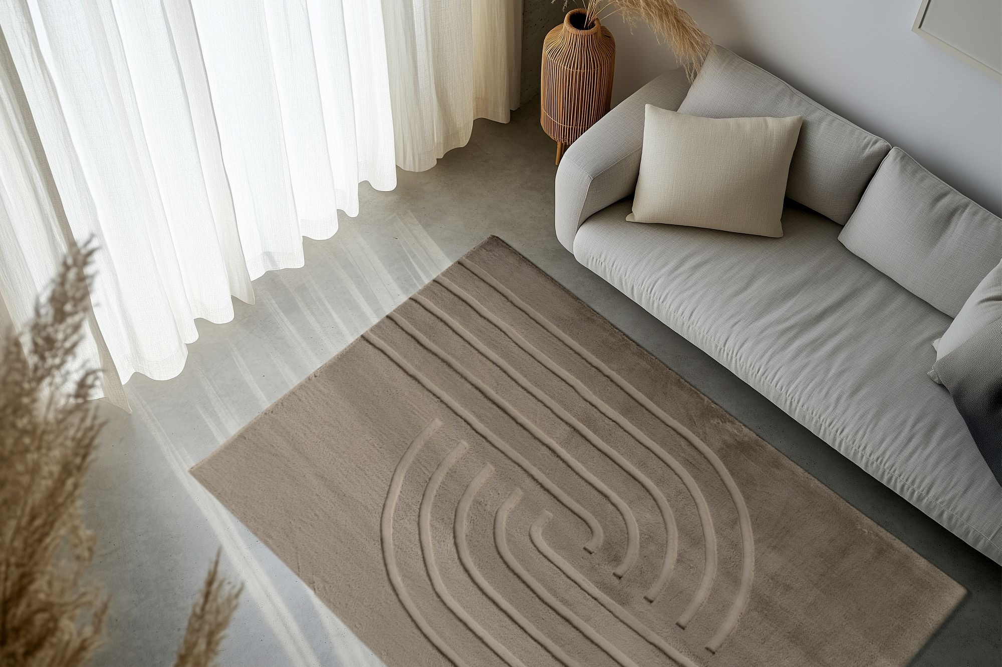 Obsession Teppich »Zen Deluxe 700«, rechteckig, 22 mm Höhe, Uni Farben, modernes Design, Hoch-Tief Effekt, Wohnzimmer