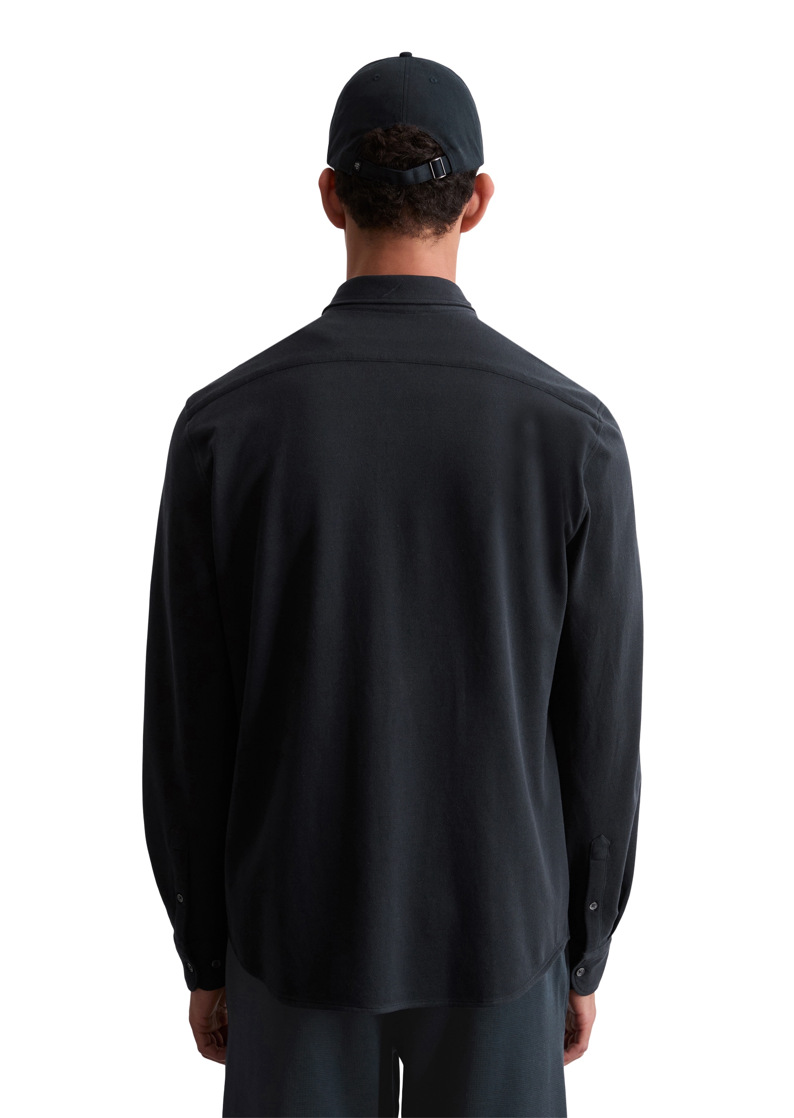 Marc O'Polo Langarmhemd, Shaped Fit, mit feiner Piqué-Struktur