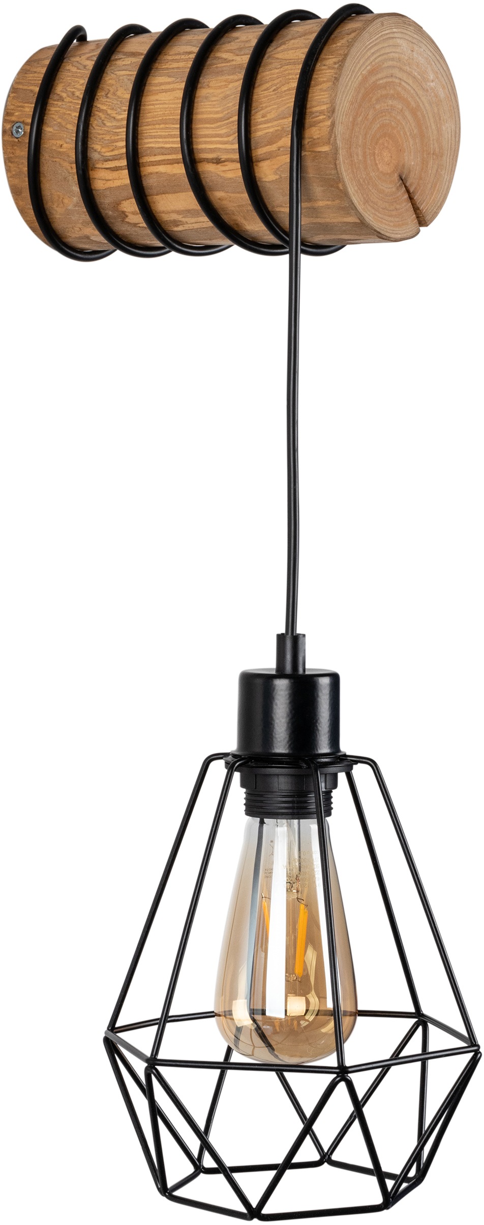 Home affaire Wandleuchte Chestingdale, E27, aus massivem Kiefernholz, Schrim aus Metall, passende LM E27/exklusive, Naturprodukt mit FSC-Zertifikat, Made in Europe