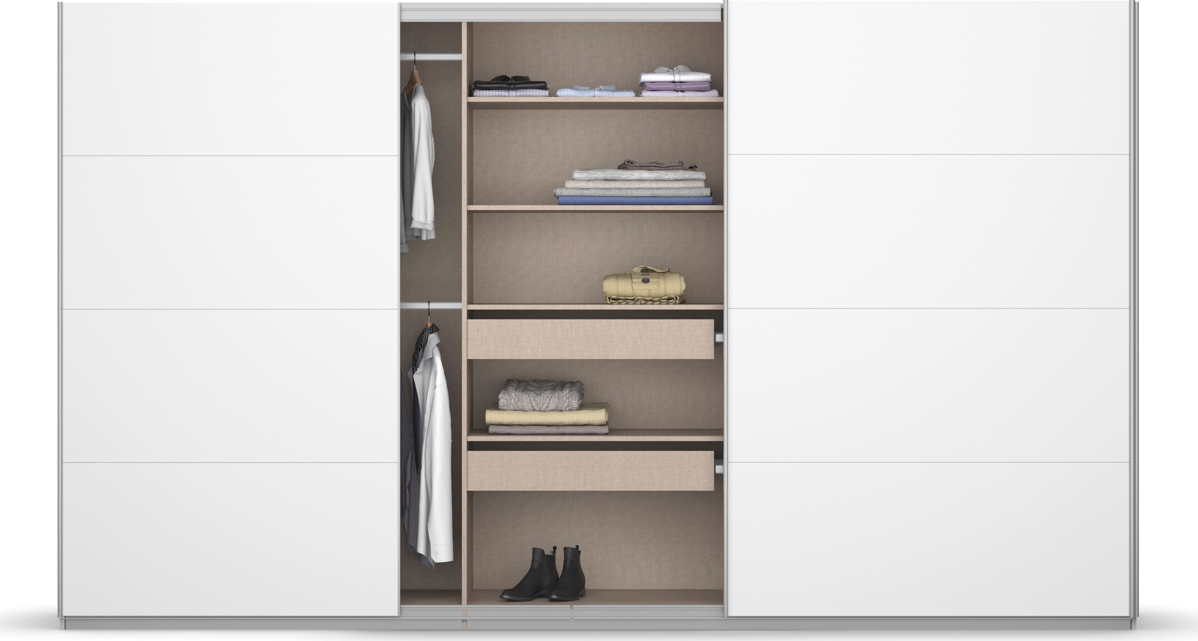 rauch Schwebetürenschrank »Koluna«, Glasfront, inkl. 2 Innenschubladen sowie extra Böden