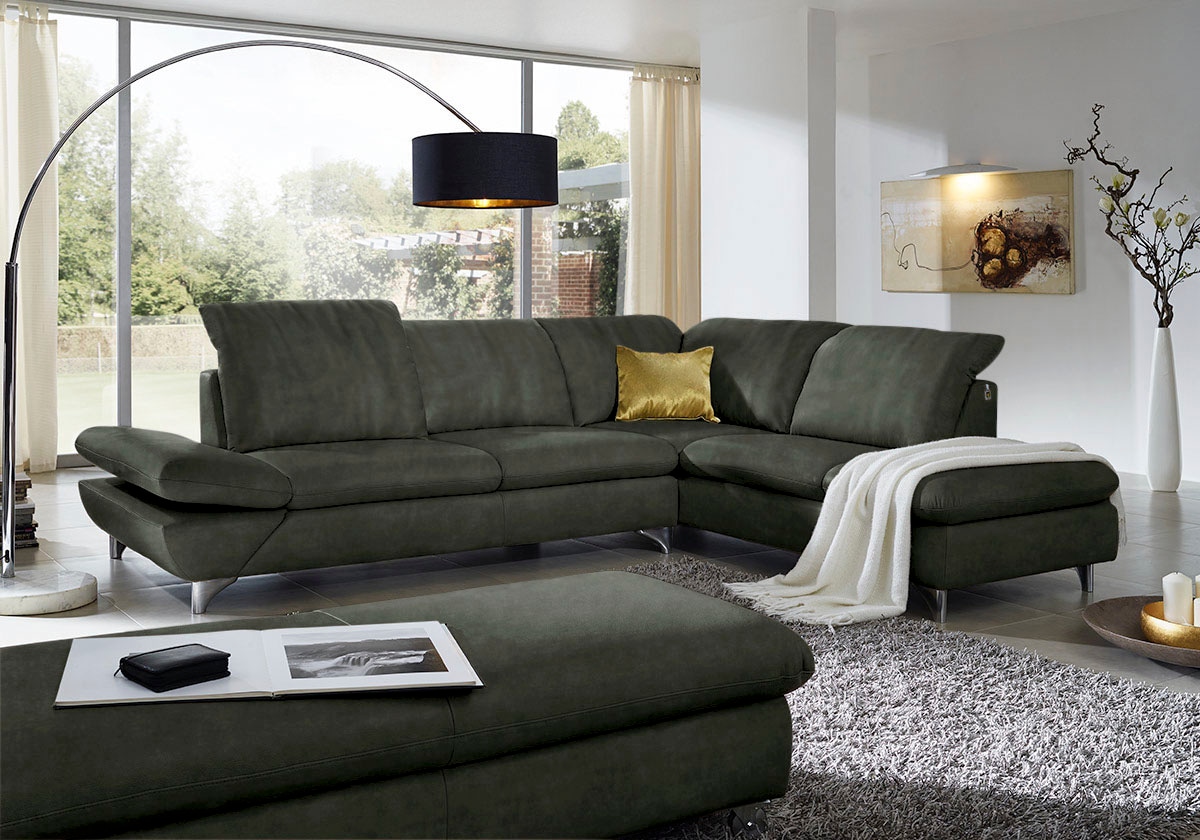 W.SCHILLIG Ecksofa »taoo, elegant und zeitlos, bequem, L-Form«, mit Sitziefenverstellung & Kopfteilverstellung