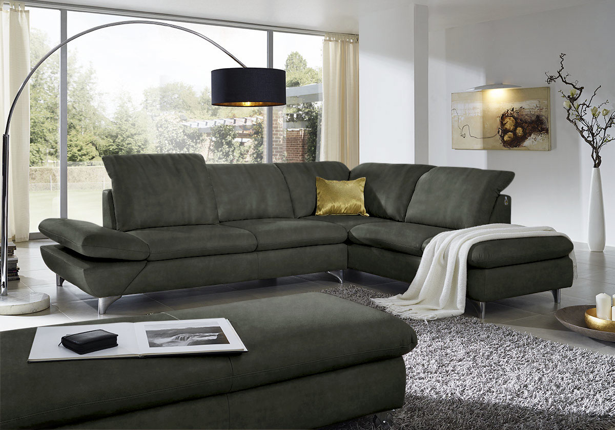 W.SCHILLIG Ecksofa "Taoo, elegant und zeitlos, bequem, L-Form, Breite 296cm" mit Sitziefenverstellung & Kopfteilverstellung