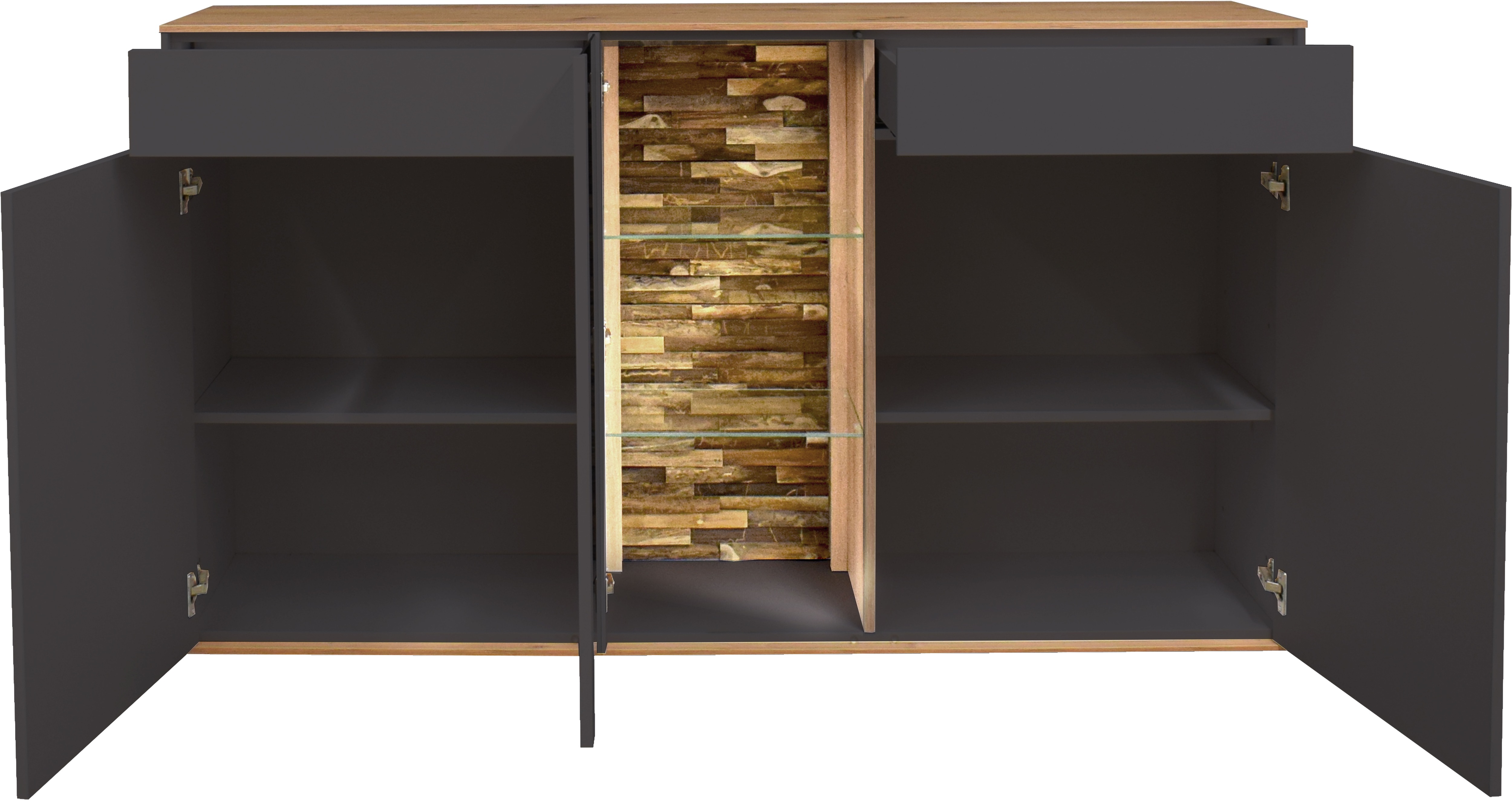Thumbnail - Mäusbacher Kommode Faro Sideboard B 159 cm, inkl. Beleuchtung, Push to open Funktion